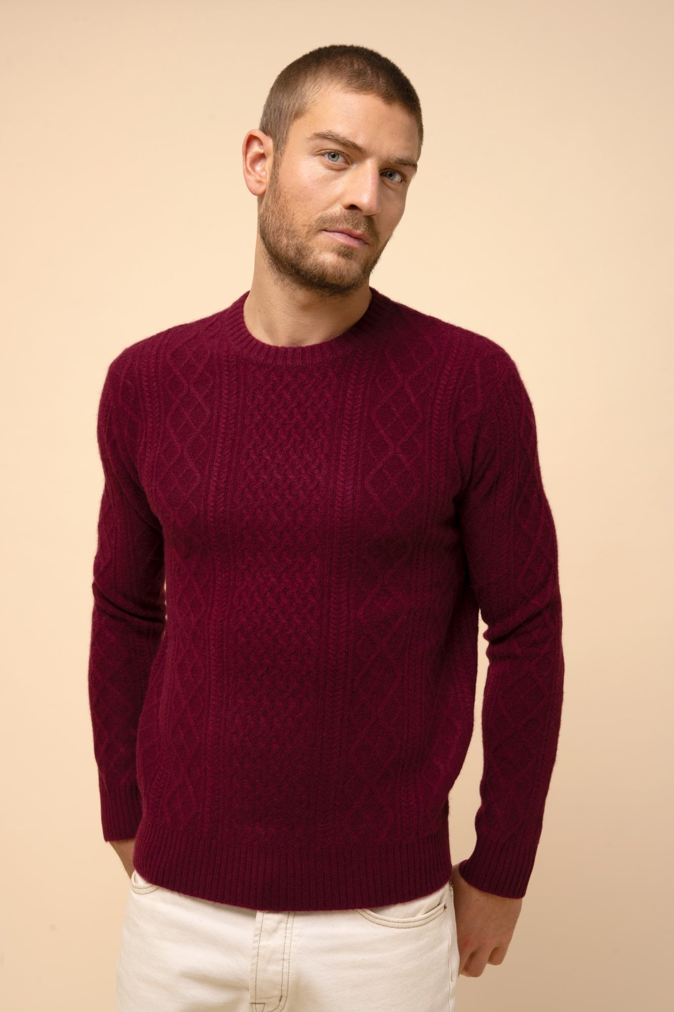 THURID pull col rond bordeaux