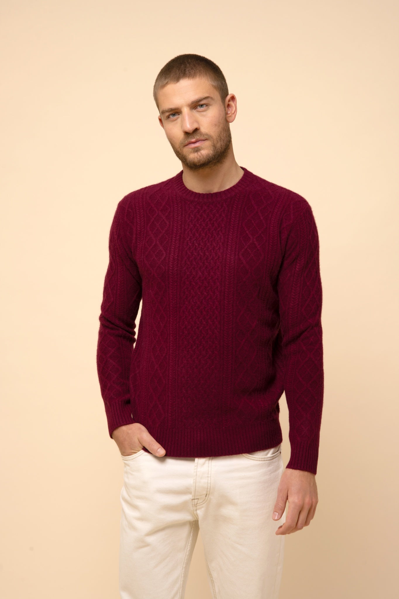 THURID pull col rond bordeaux