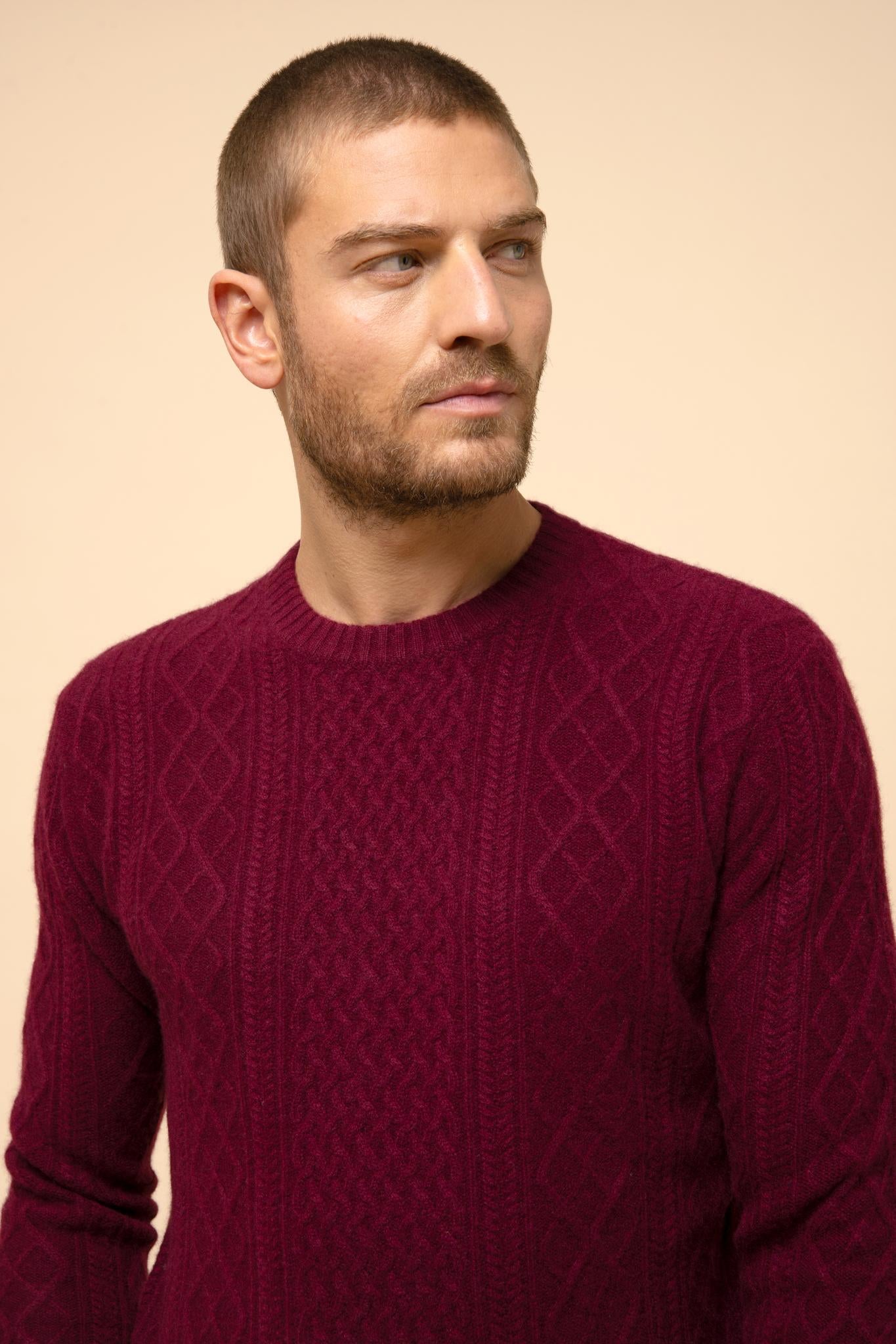 THURID burgundy round-neck sweater
