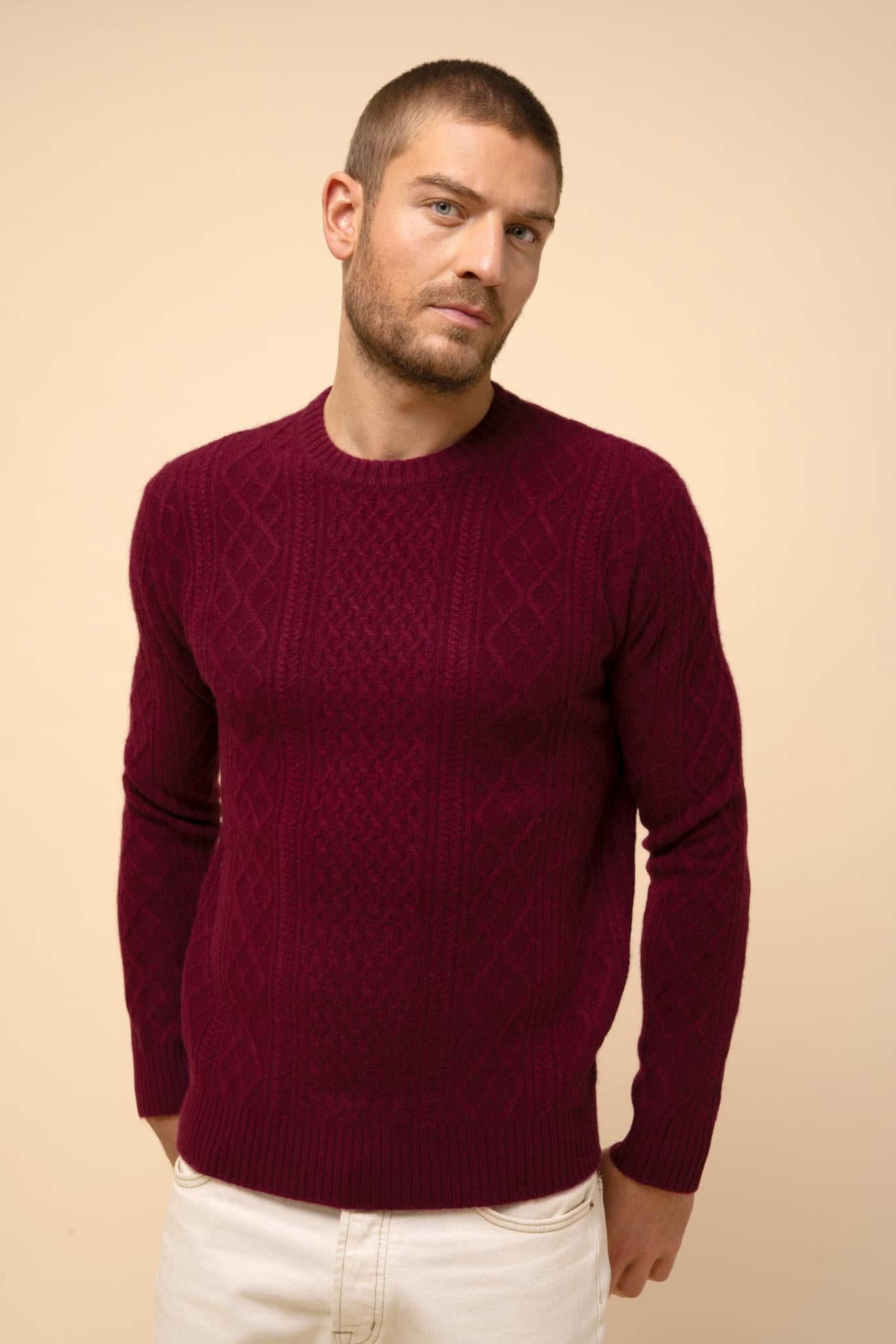 THURID burgundy round-neck sweater