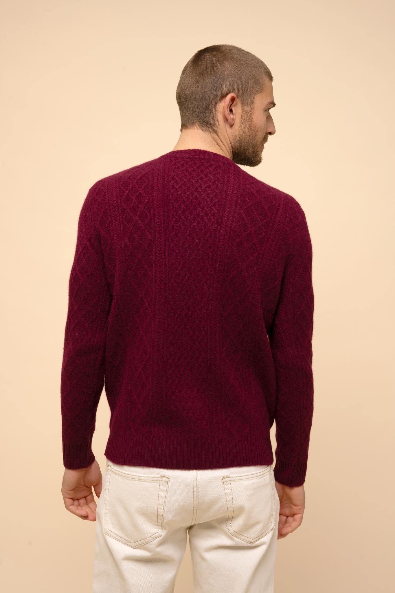 THURID burgundy round-neck sweater