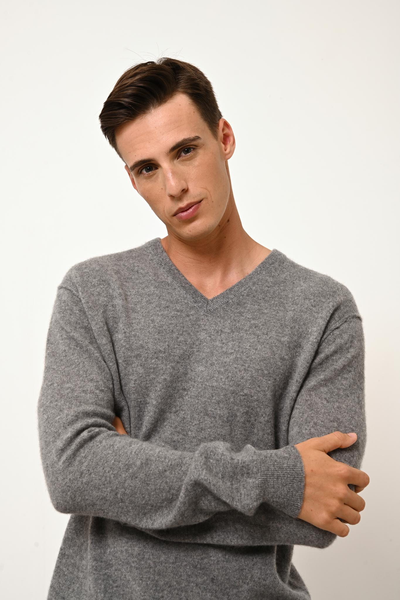 TOM v-neck sweater flannel mottled