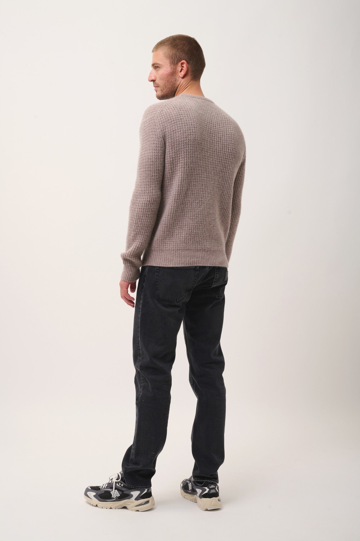 torlen pull col rond 6 fils caribou chiné 100% cachemire