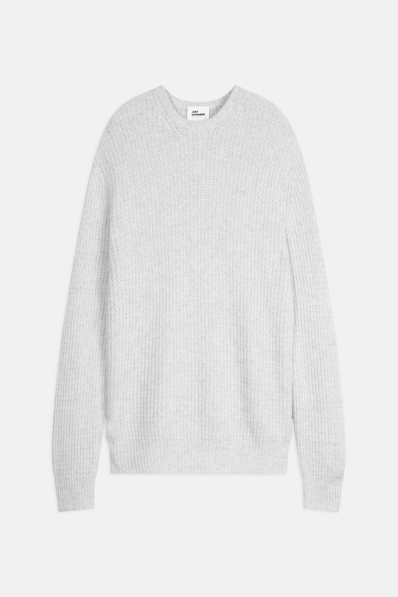 torlen pull col rond 6 fils gris perle chiné