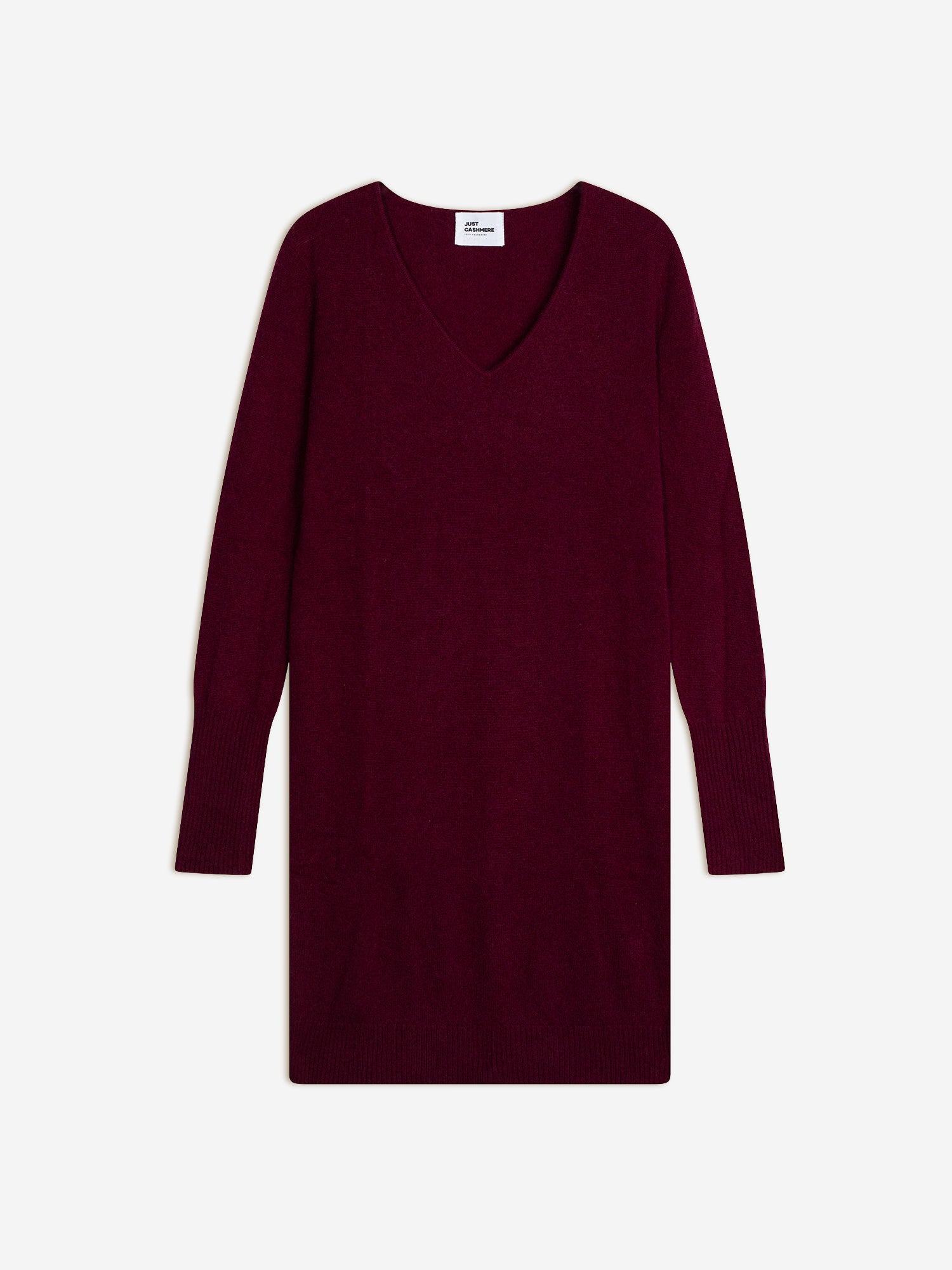 TRACY burgundy v-neck dress
