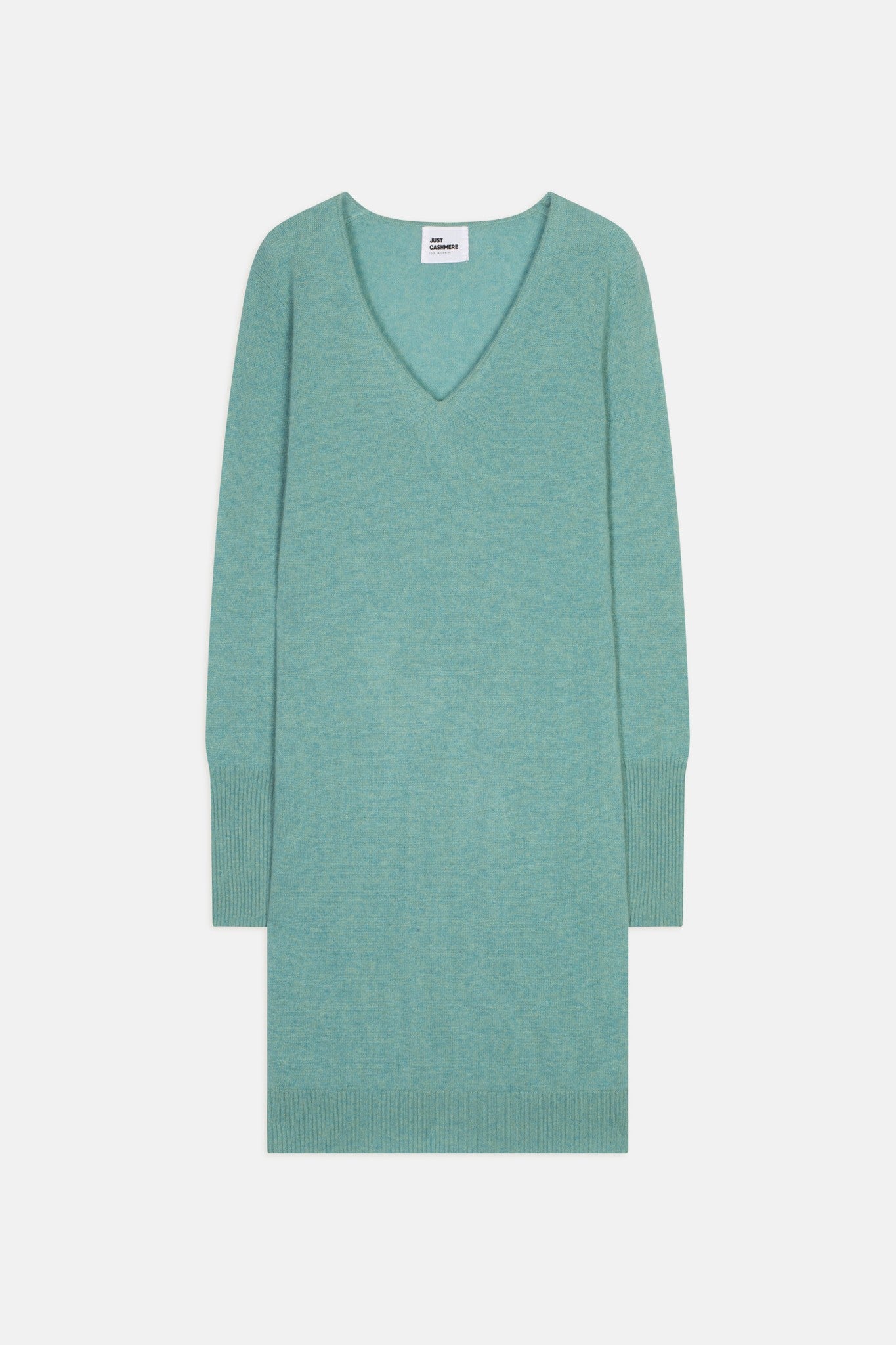 tracy robe col v vert chiné