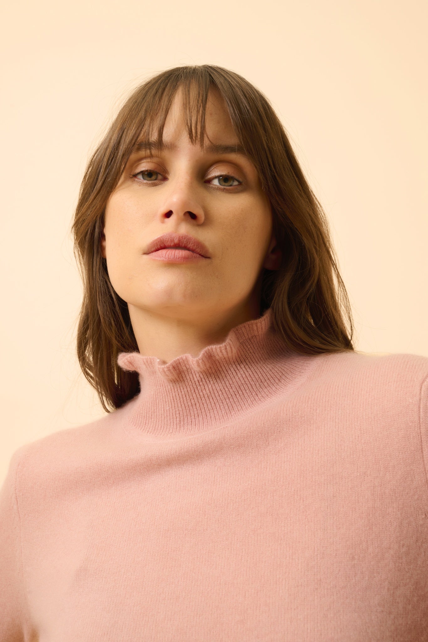 TRILA pull col montant bois de rose
