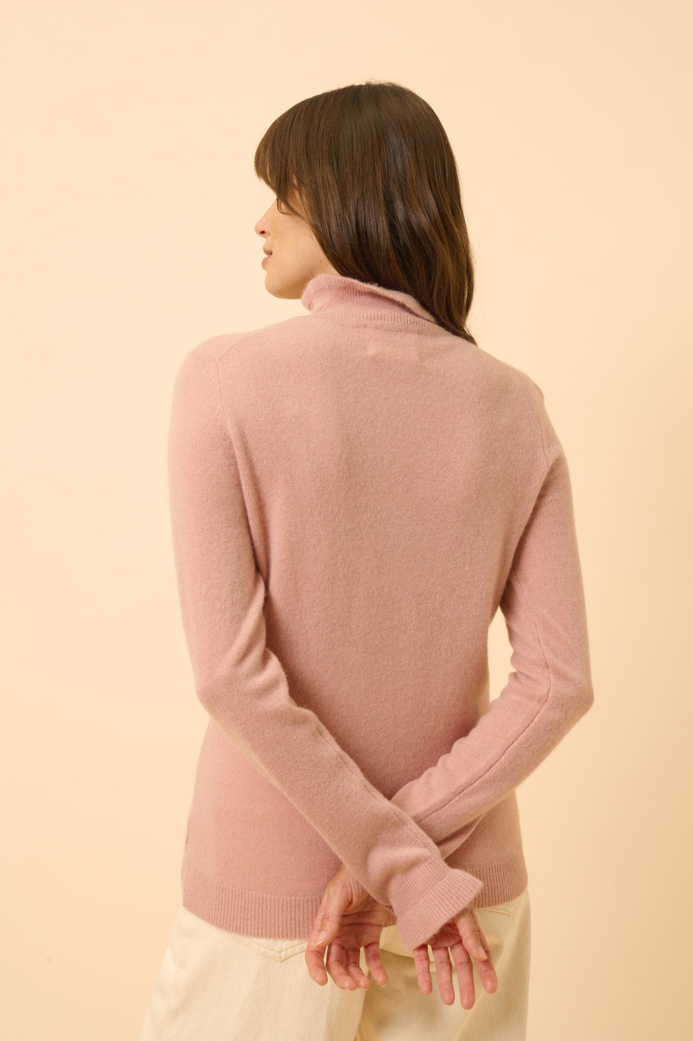 TRILA pull col montant bois de rose