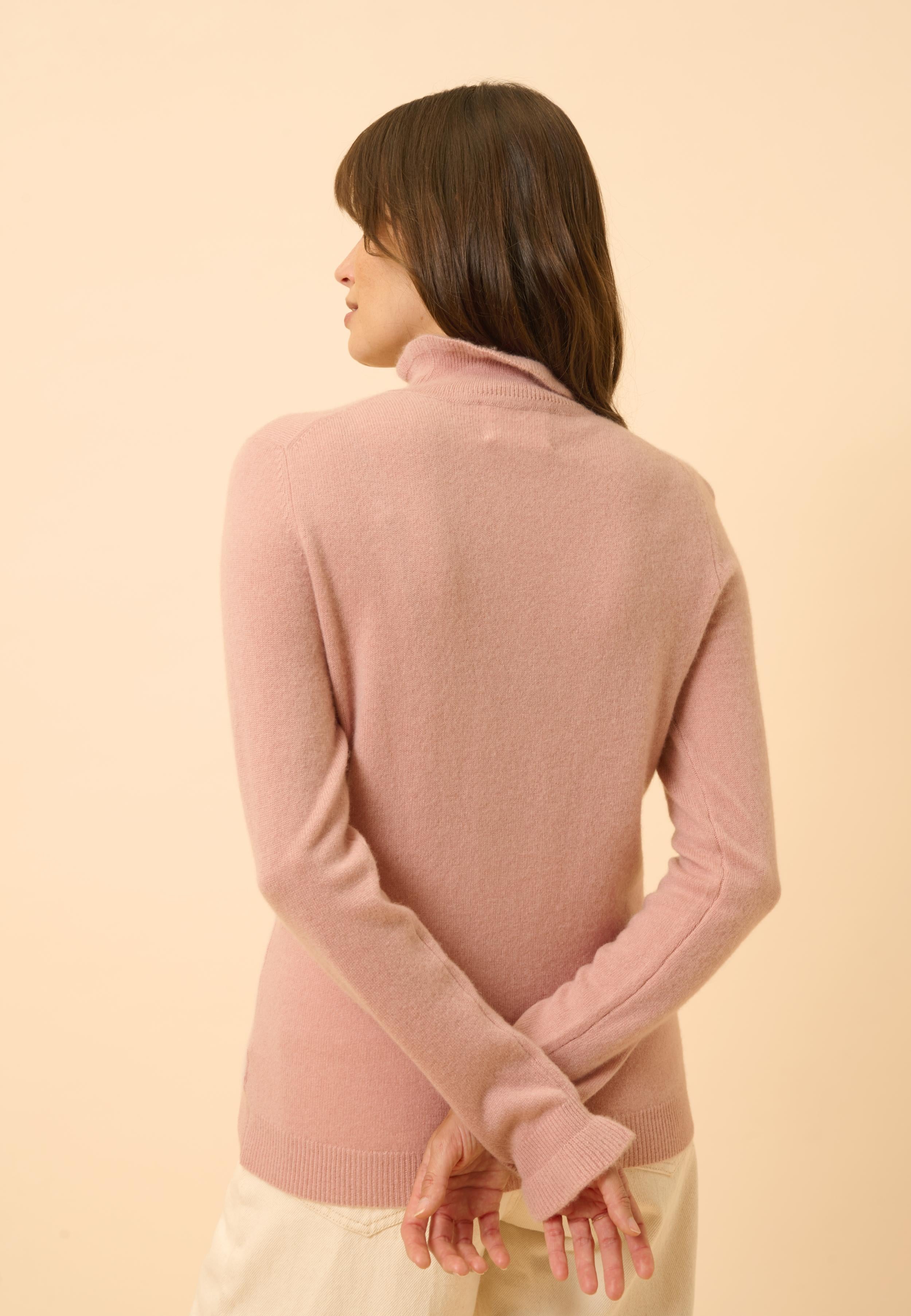 TRILA rosewood high-neck sweater