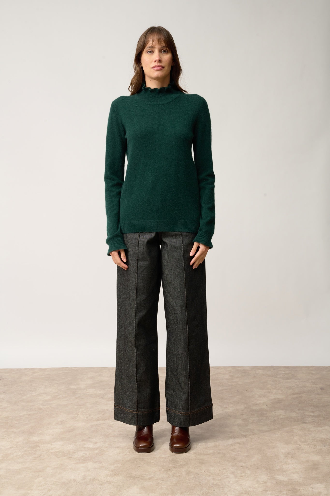 TRILA pull col montant cyprès