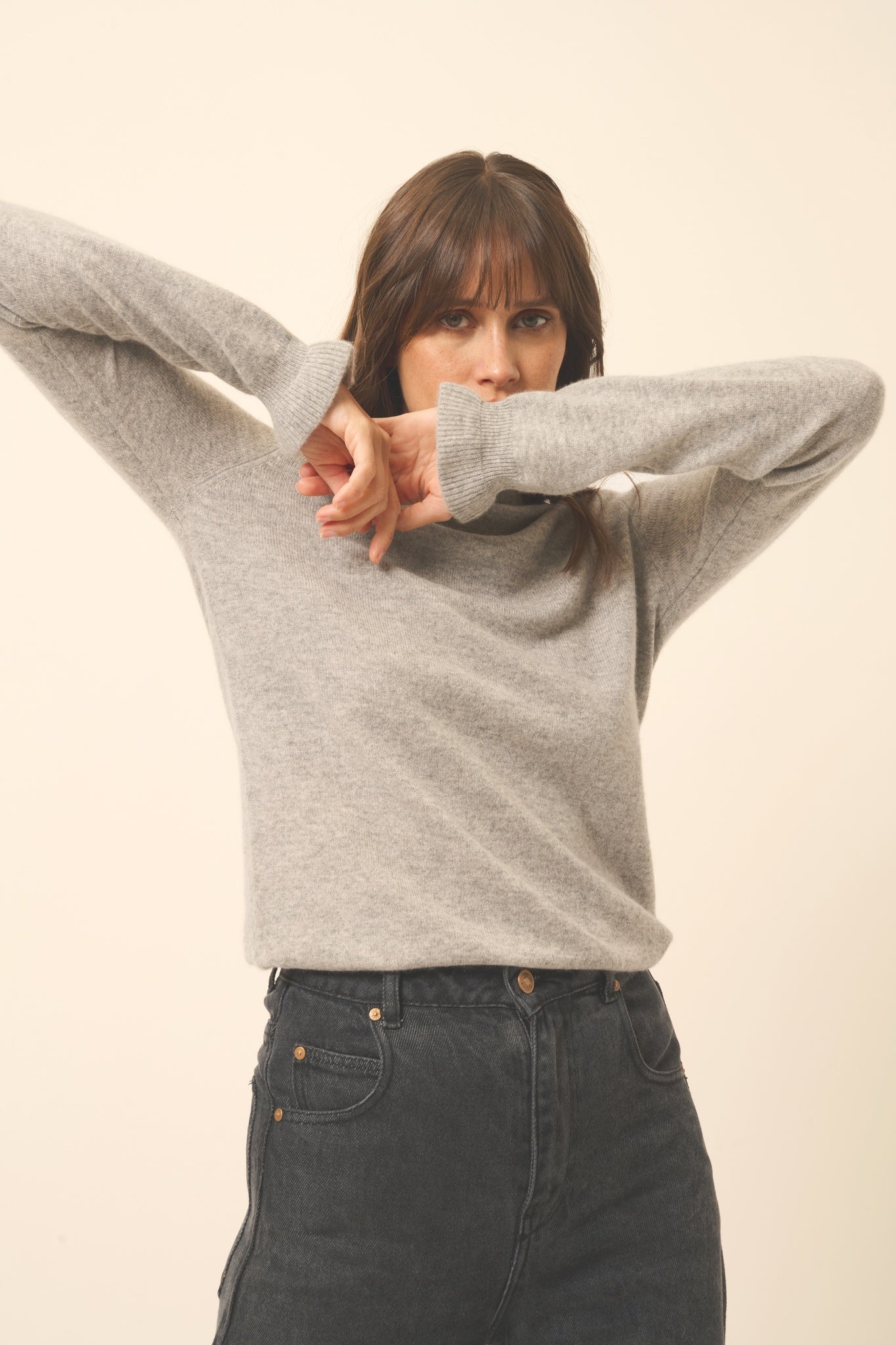 TRILA high neck sweater cloudy mottled