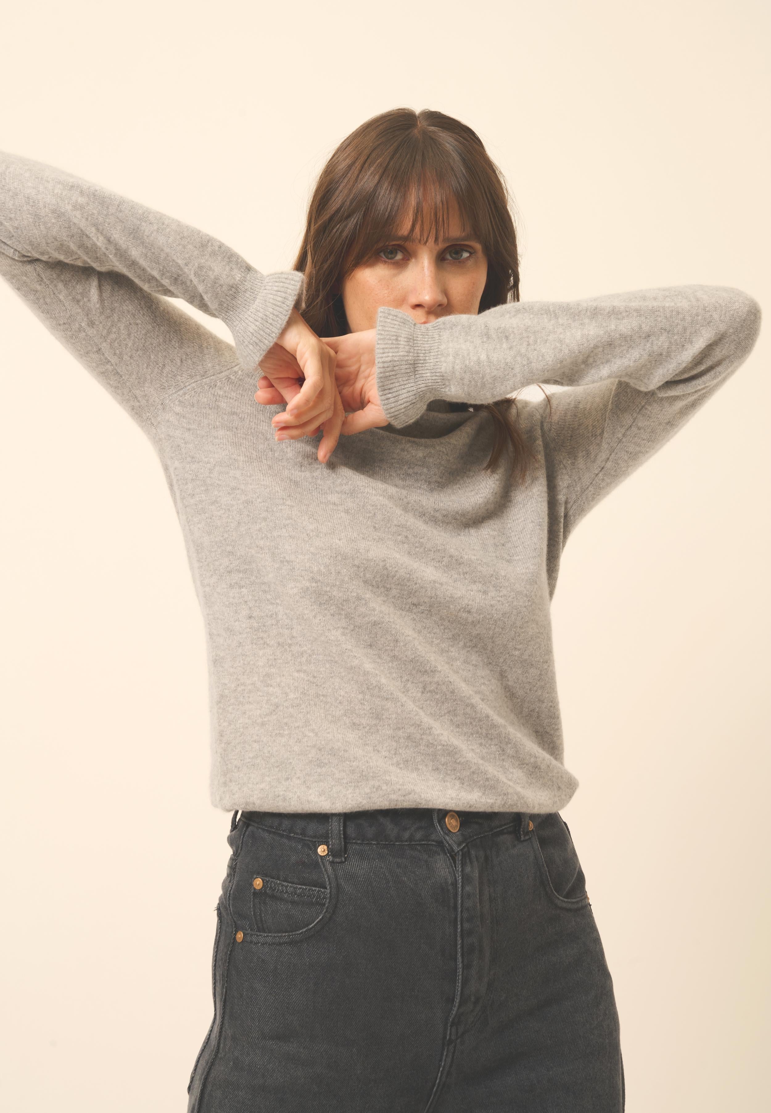 TRILA pull col montant nuage chiné