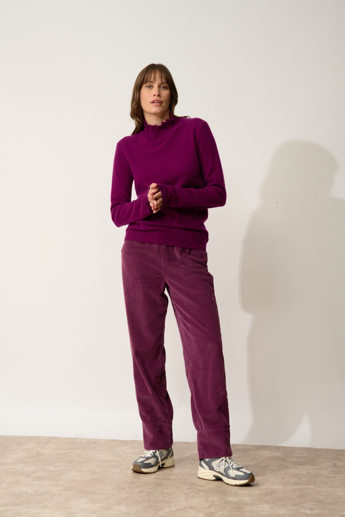 TRILA pull col montant prune