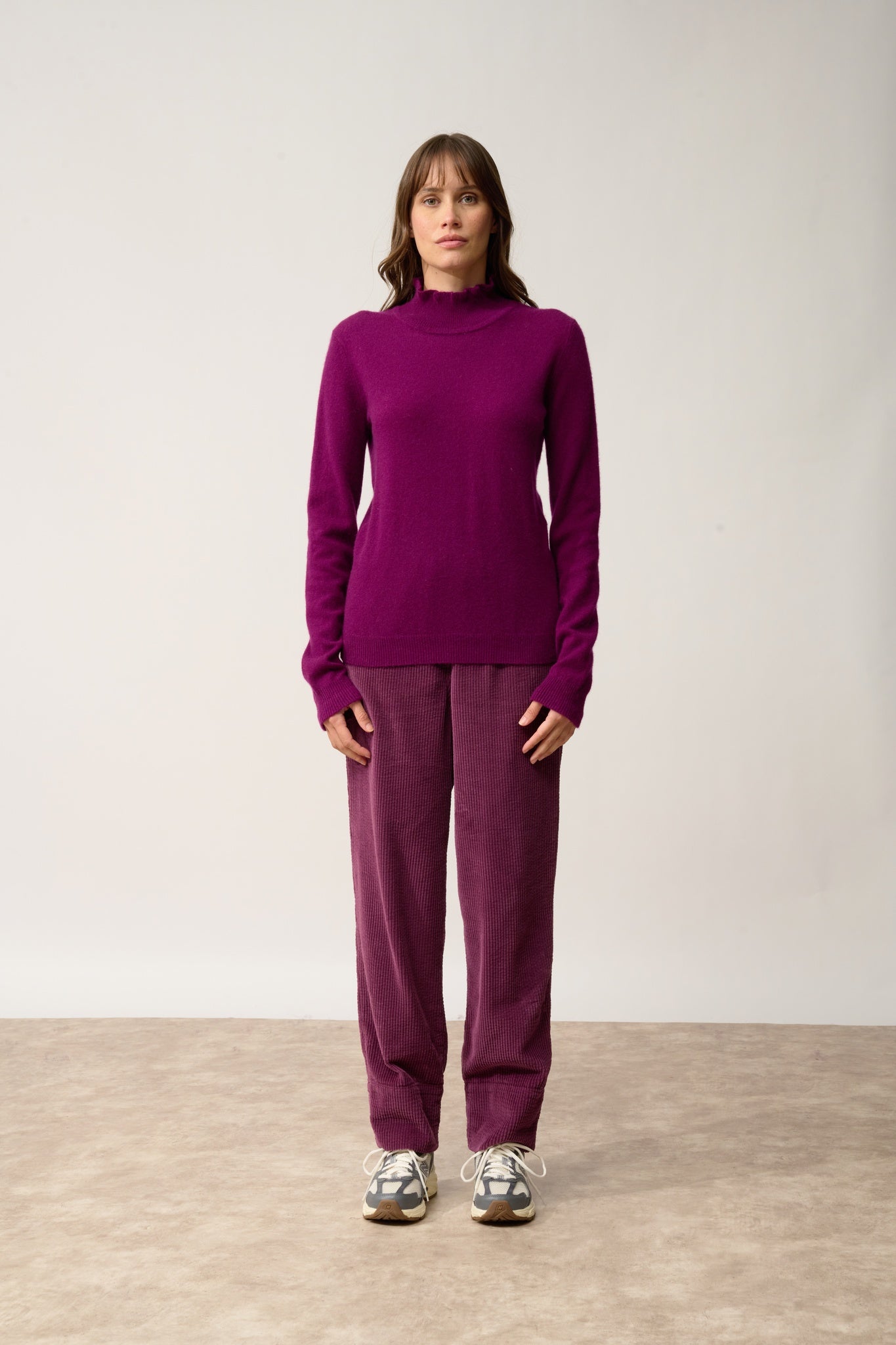 TRILA pull col montant prune