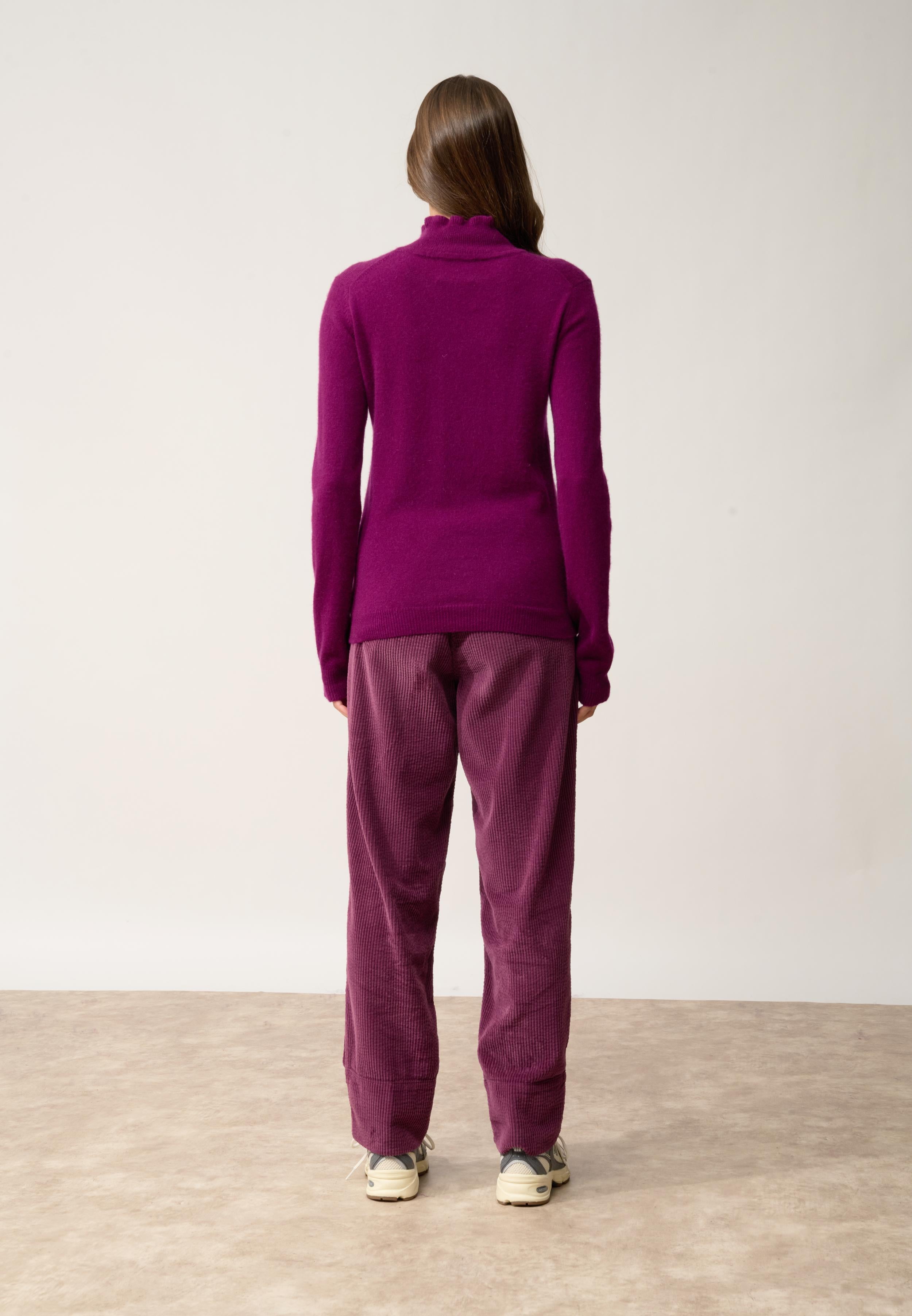 TRILA pull col montant prune