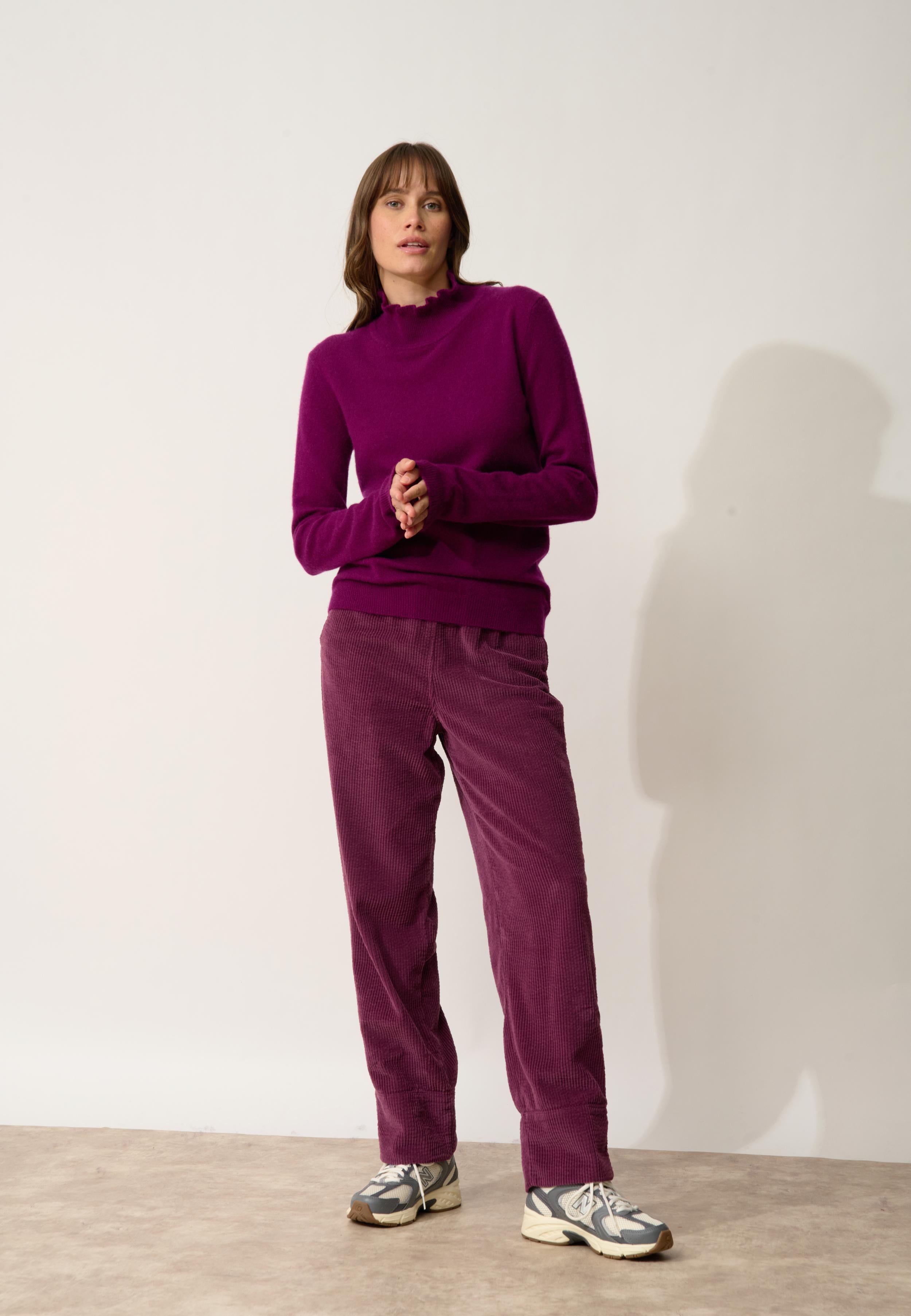 TRILA pull col montant prune