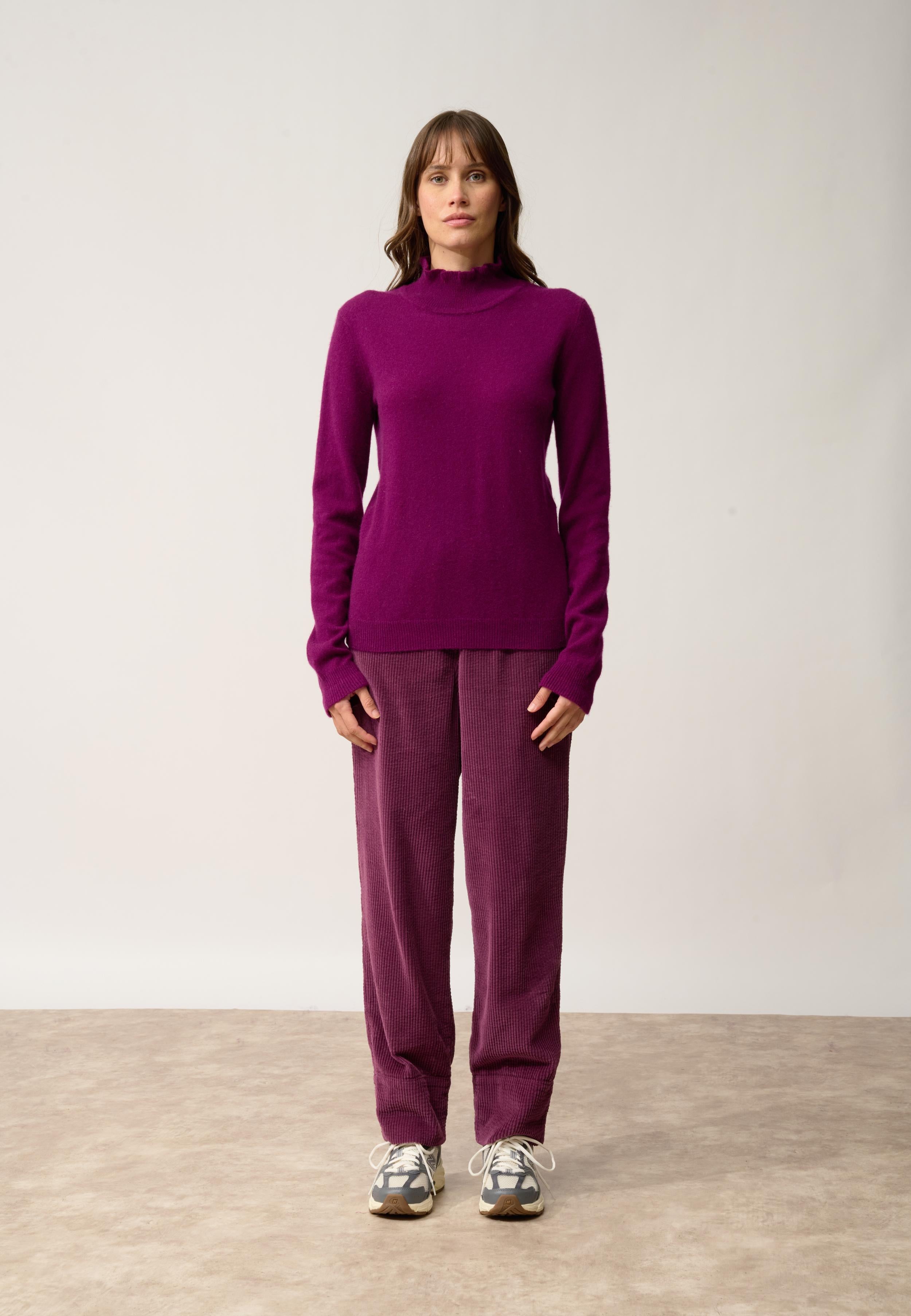 TRILA pull col montant prune