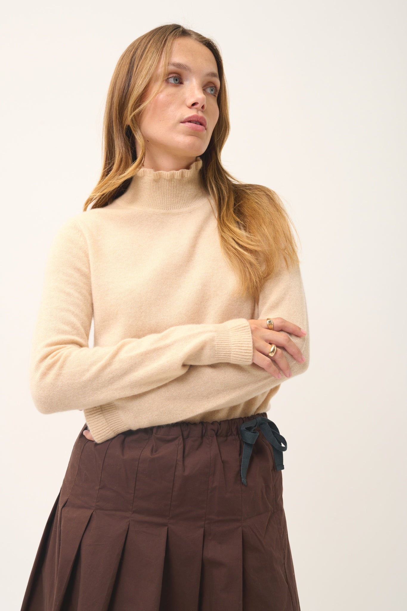 TRILA pull col montant sable