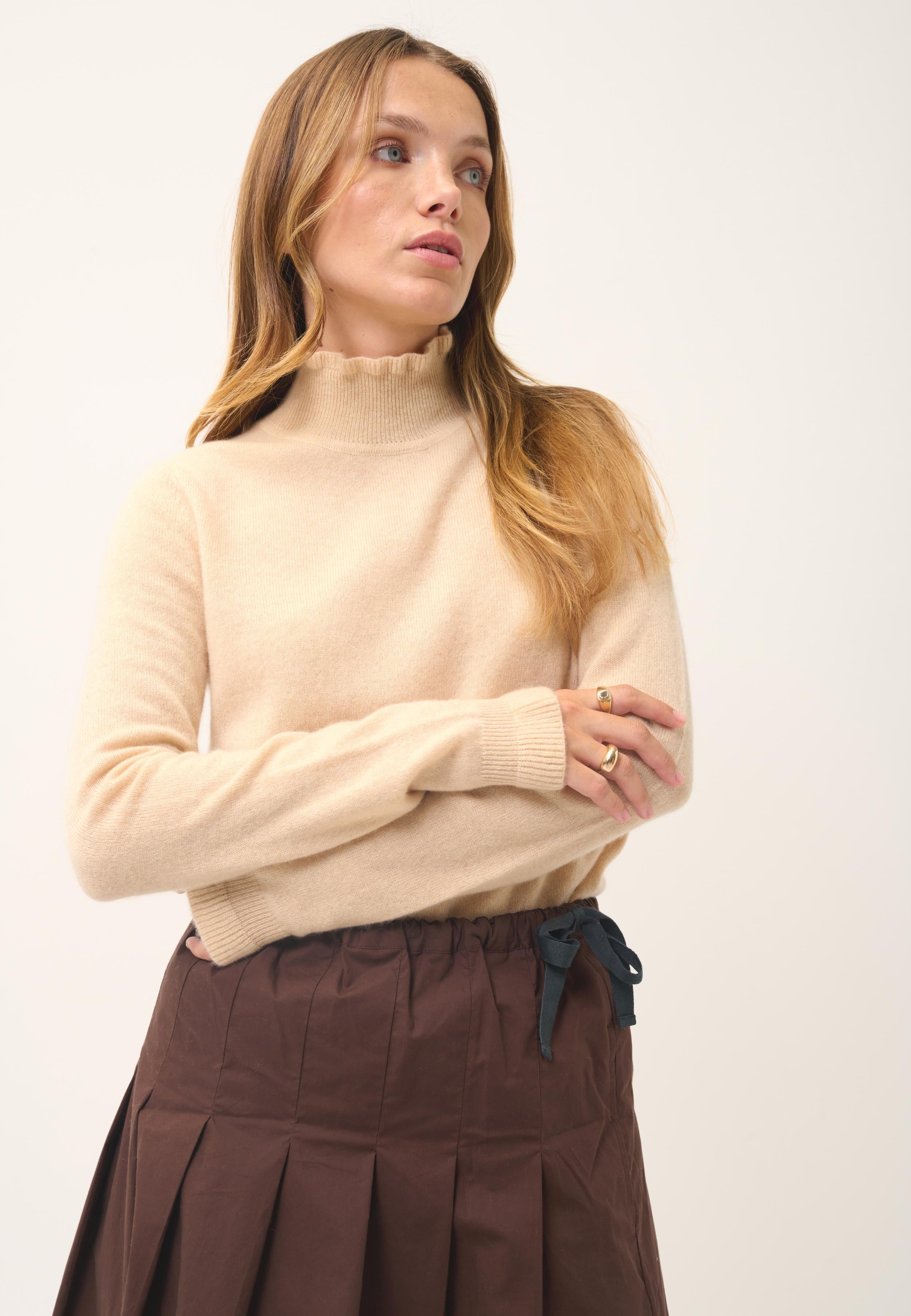 TRILA pull col montant sable