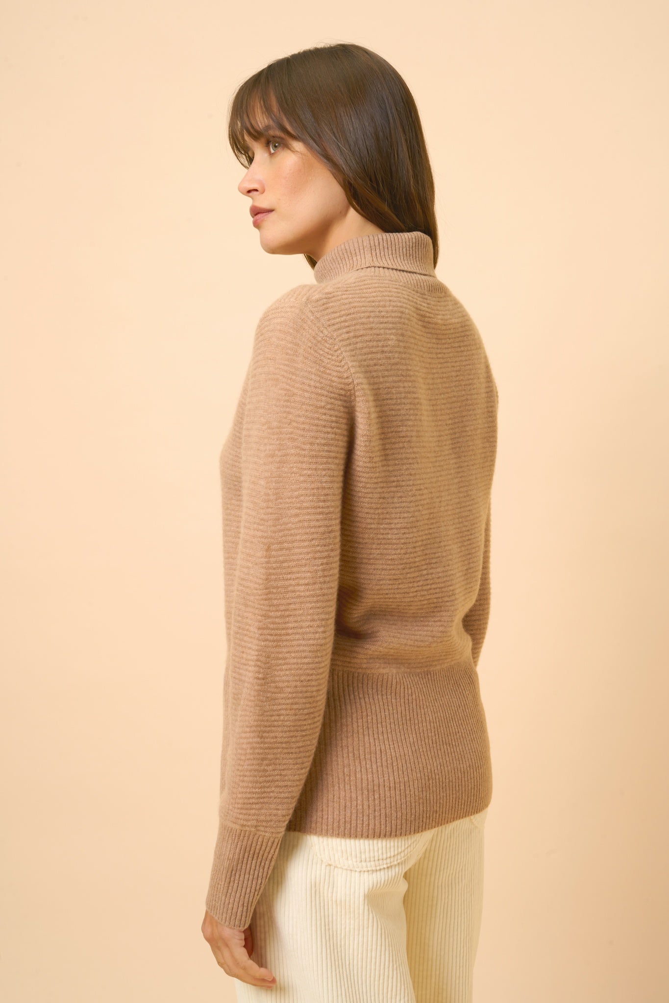 UDNY camel turtleneck sweater