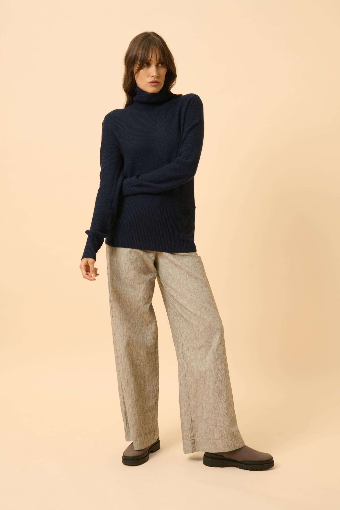 UDNY pull col roulé navy