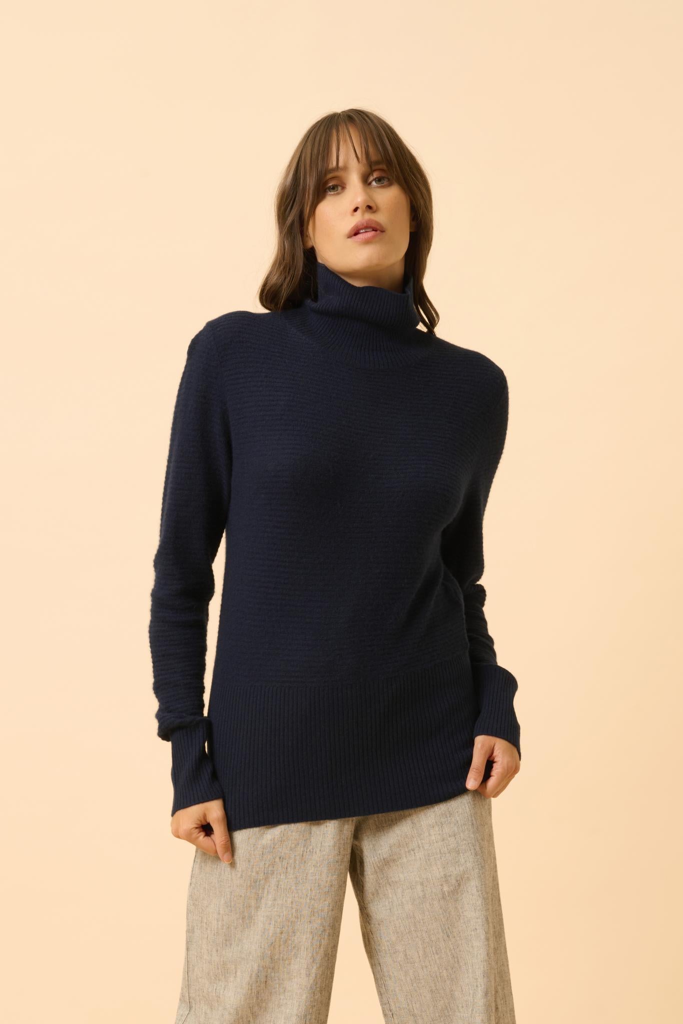 UDNY pull col roulé navy