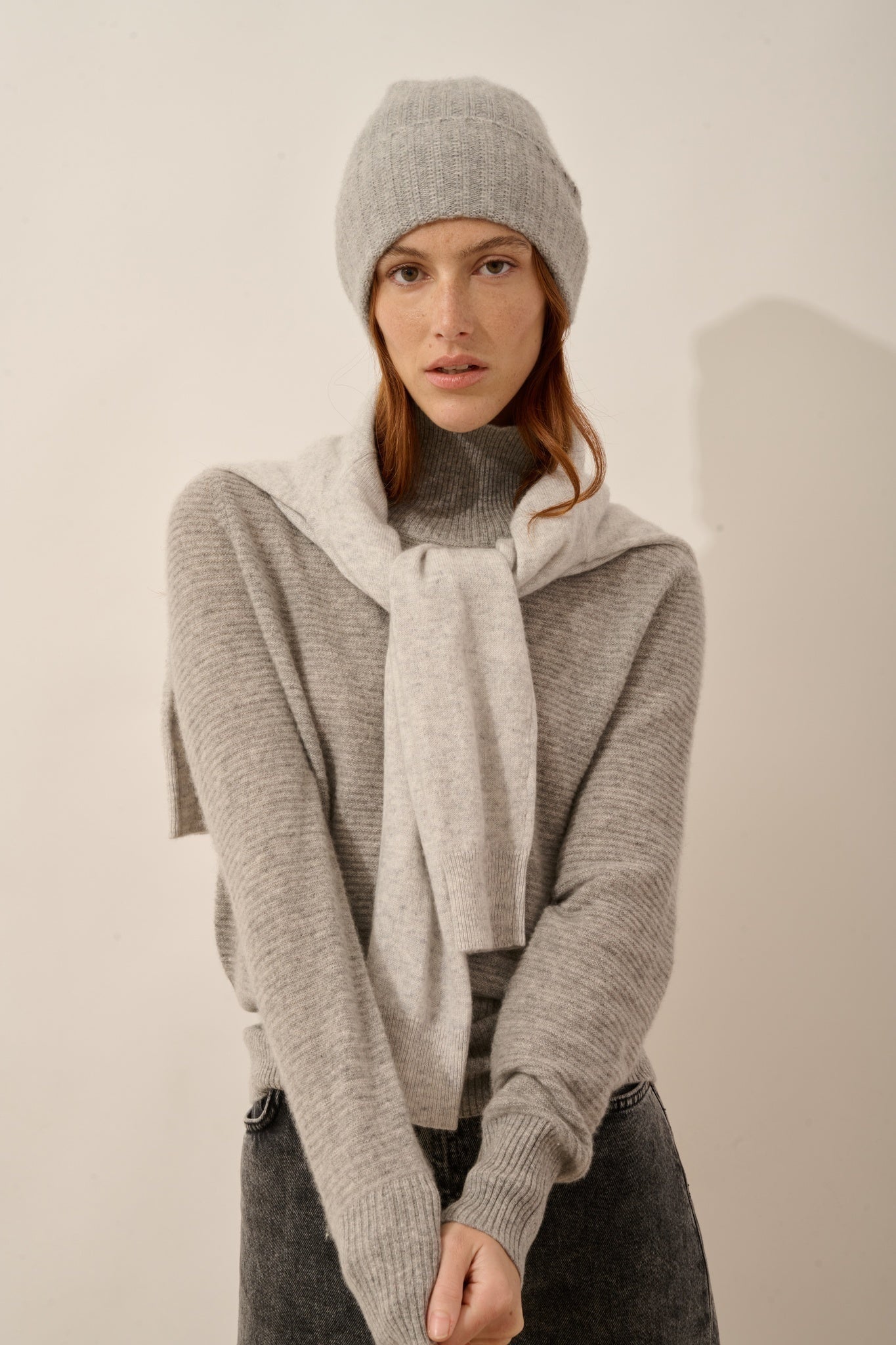 UDNY pull col roulé nuage chiné