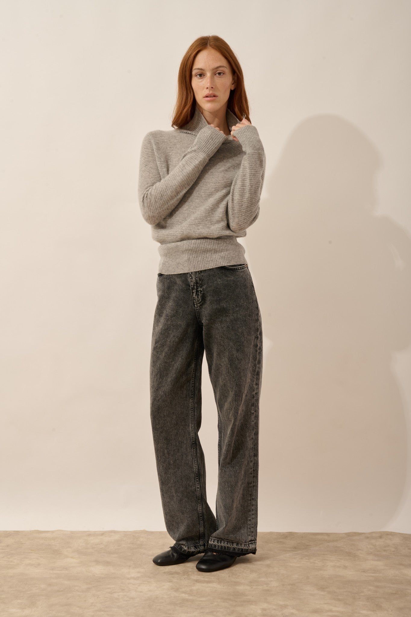 udny pull col roulé nuage chiné 100% cachemire