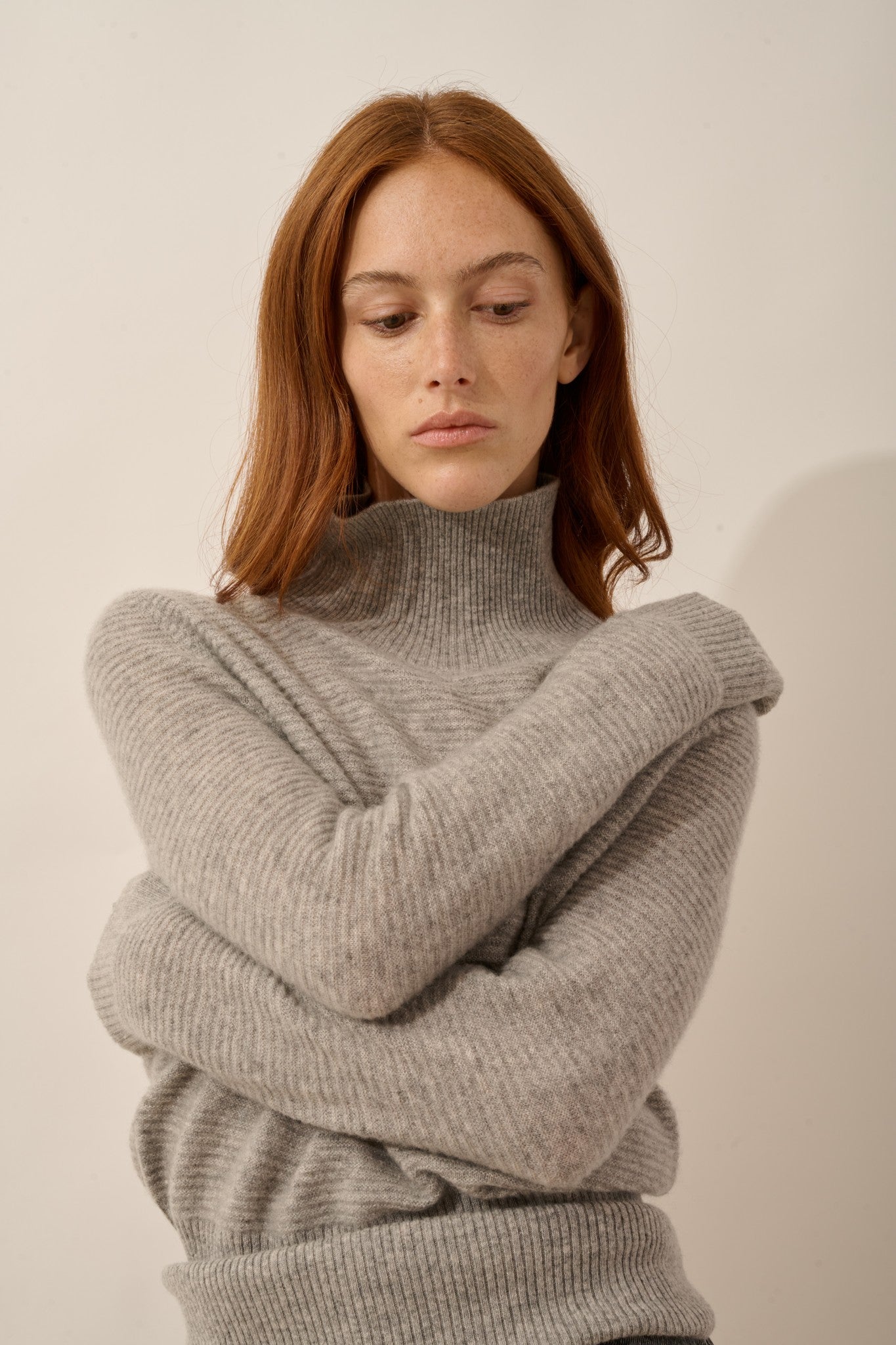 udny pull col roulé nuage chiné 100% cachemire