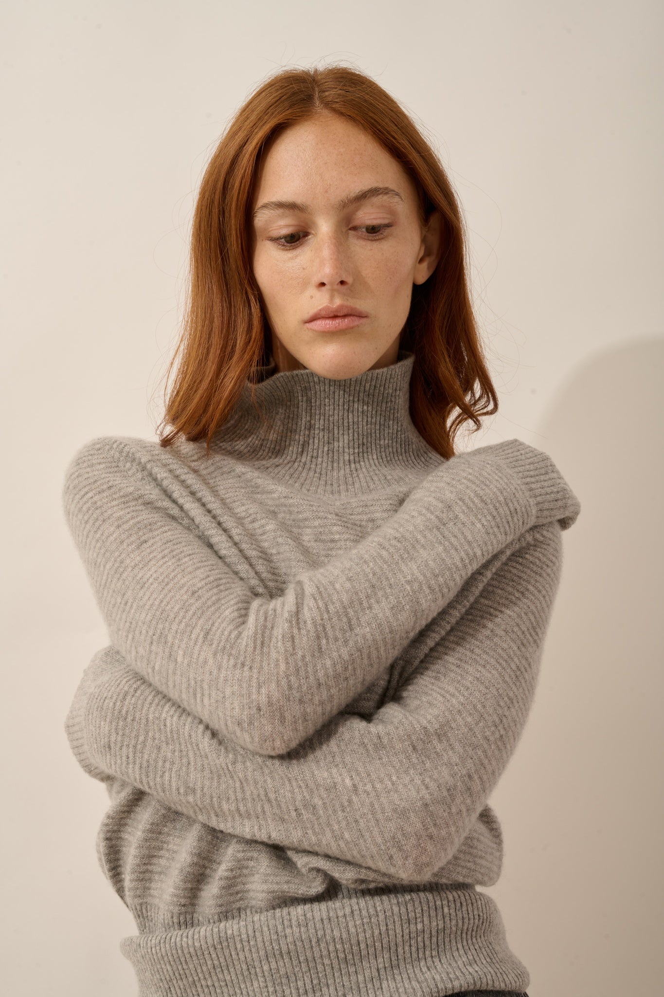 UDNY pull col roulé nuage chiné