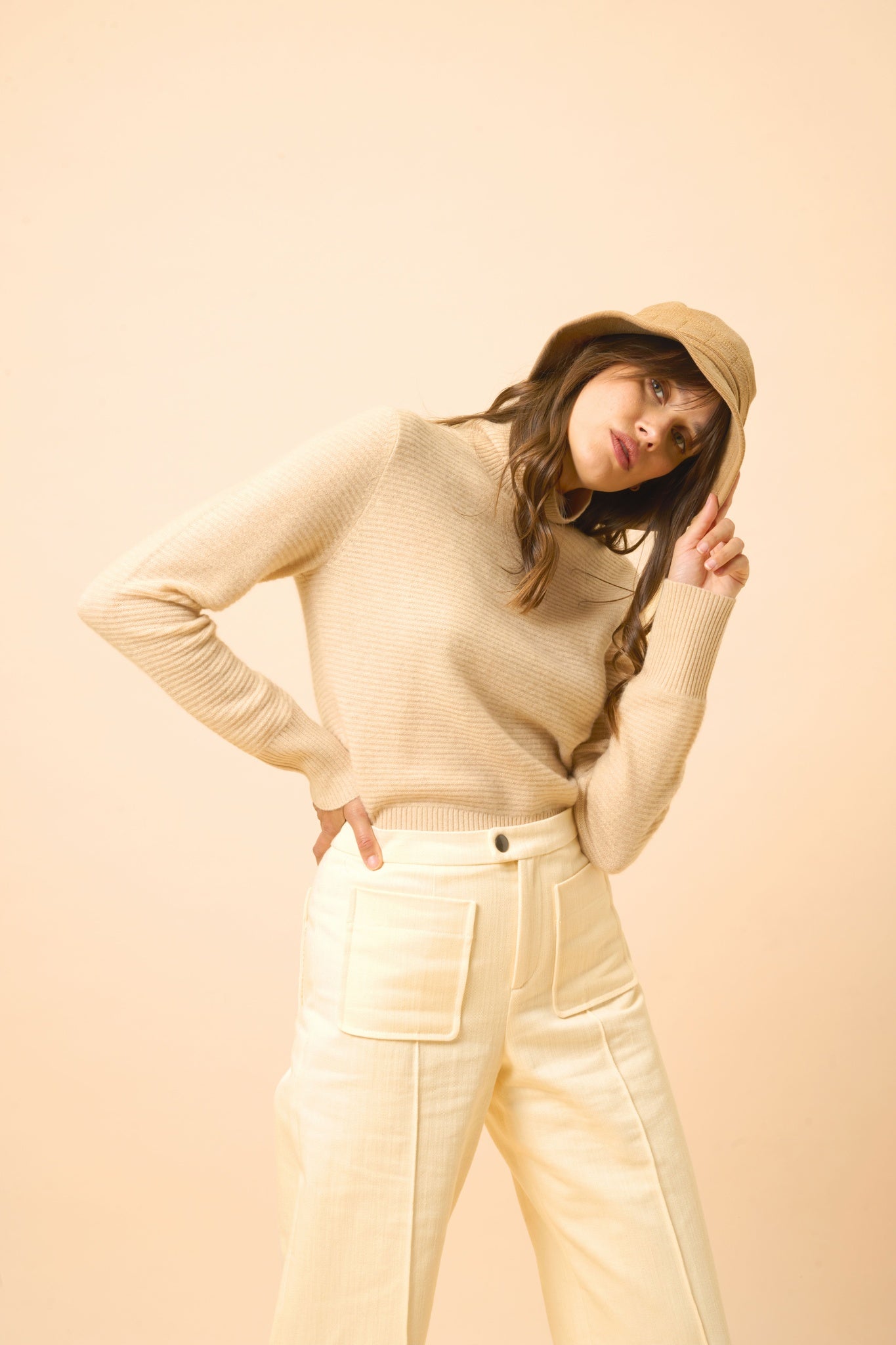 UDNY pull col roulé sable