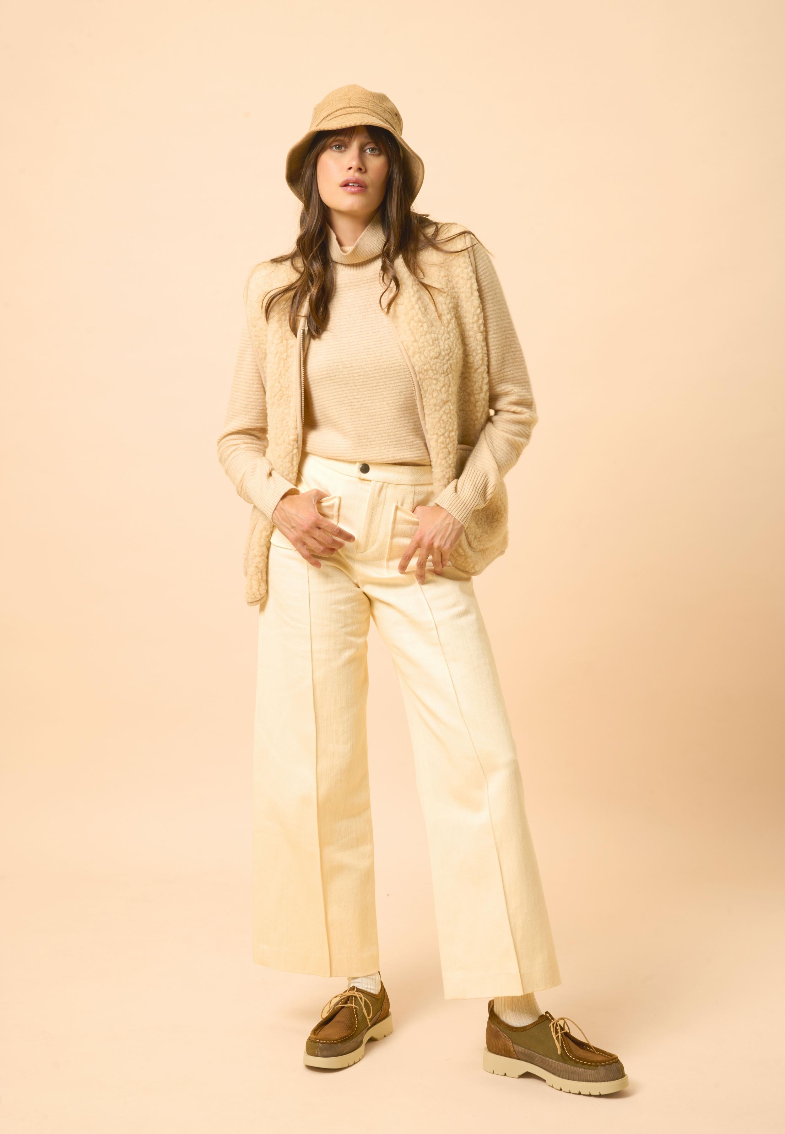 UDNY sand turtleneck sweater
