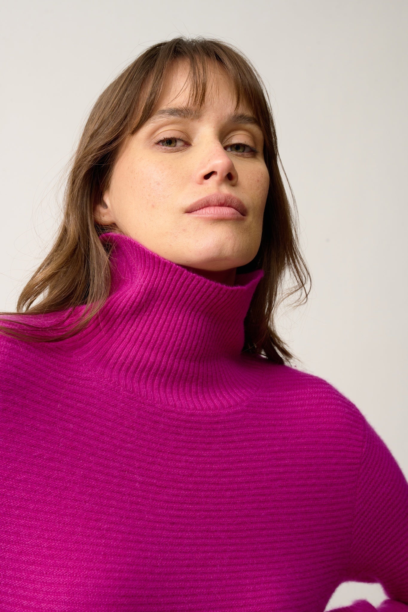 UDNY pull col roulé violine