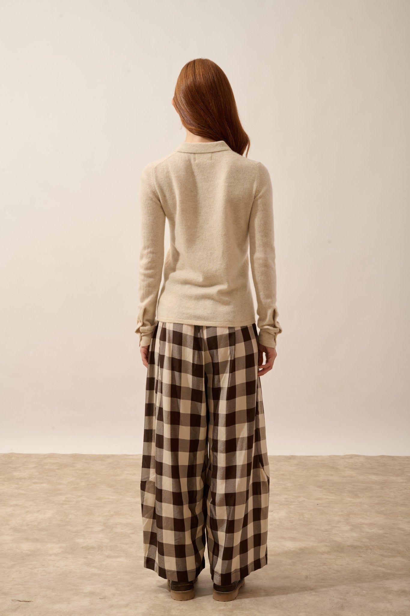 violette polo avoine 100% cachemire