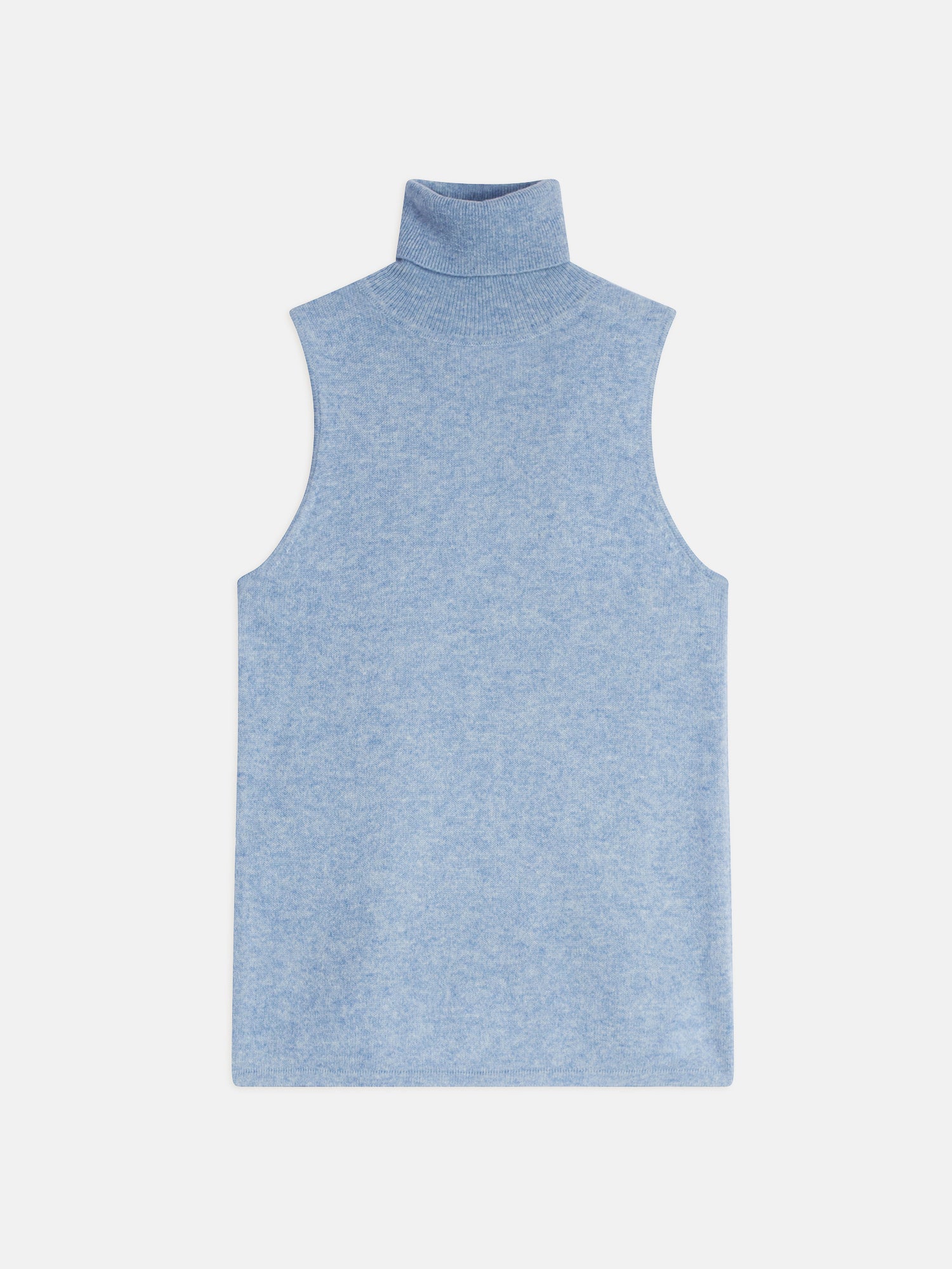 VIOLET pull col roulé bleu ciel chiné