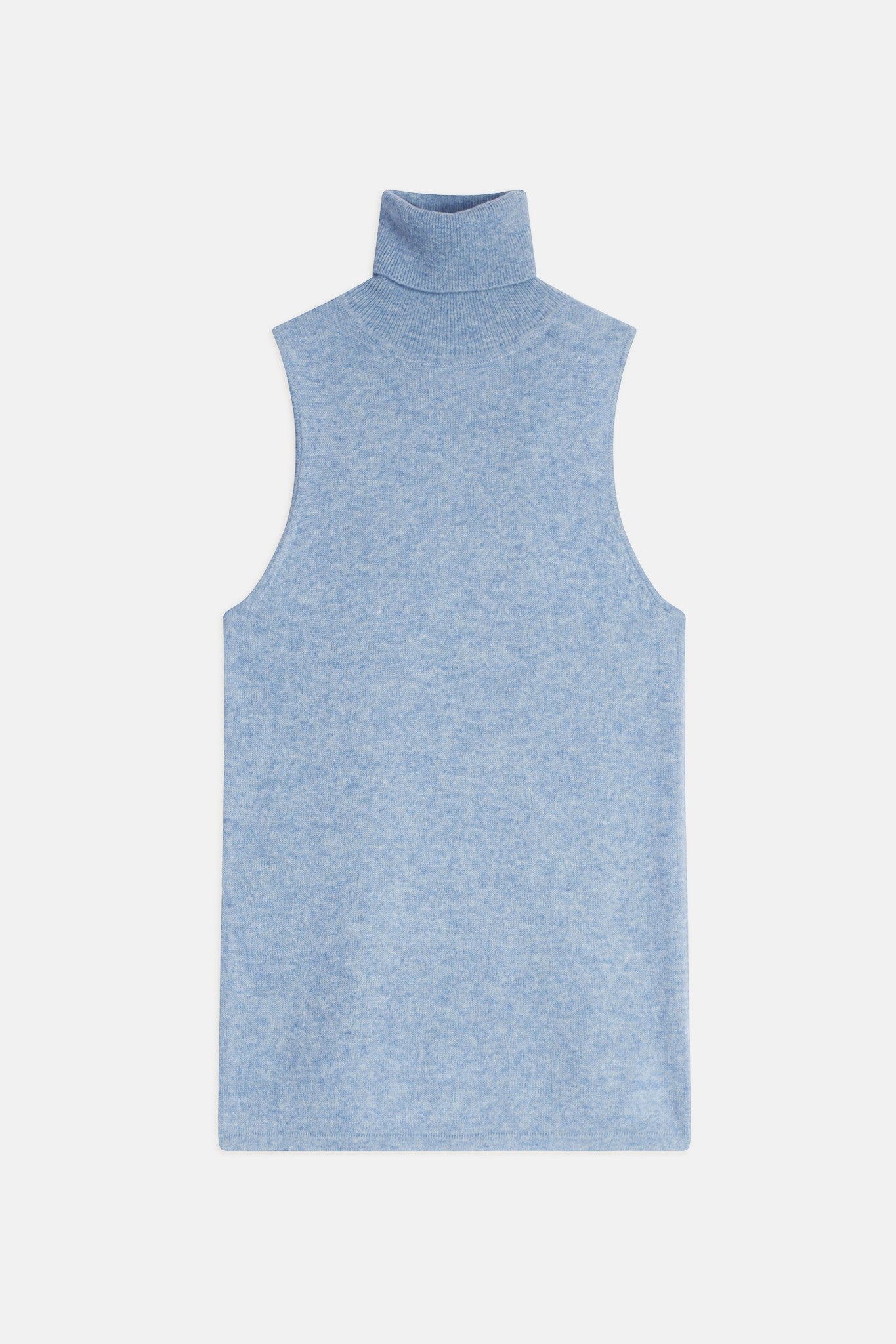 violet pull col roulé bleu ciel chiné