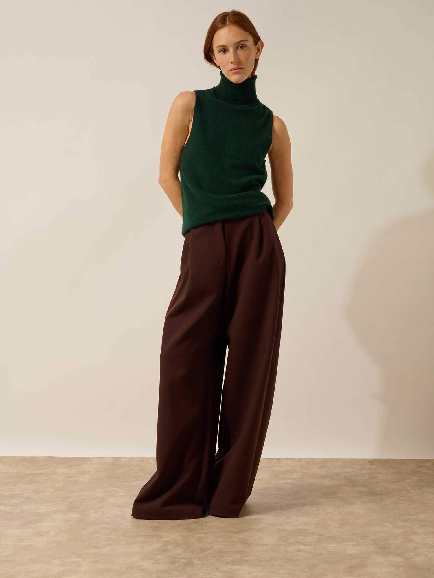 VIOLET pull col roulé cyprès