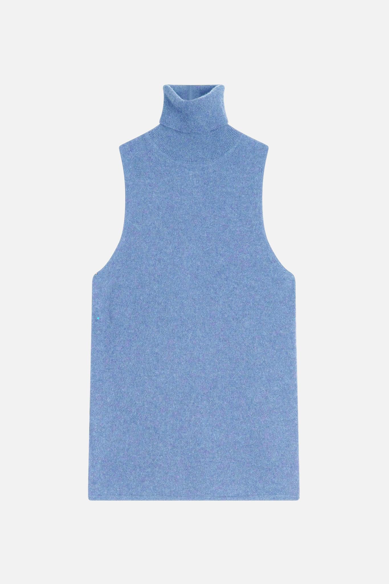 VIOLET pull col roulé sky