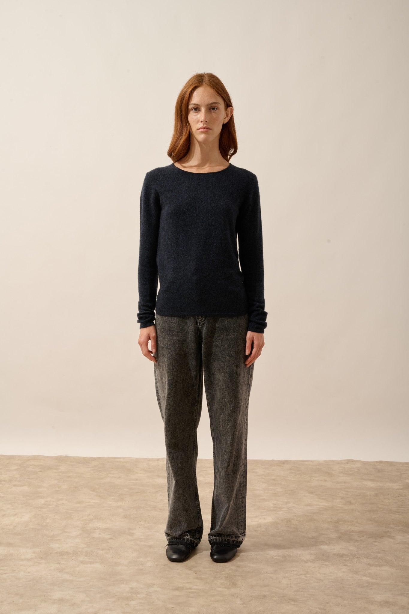 vivian pull col rond caviar 100% cachemire