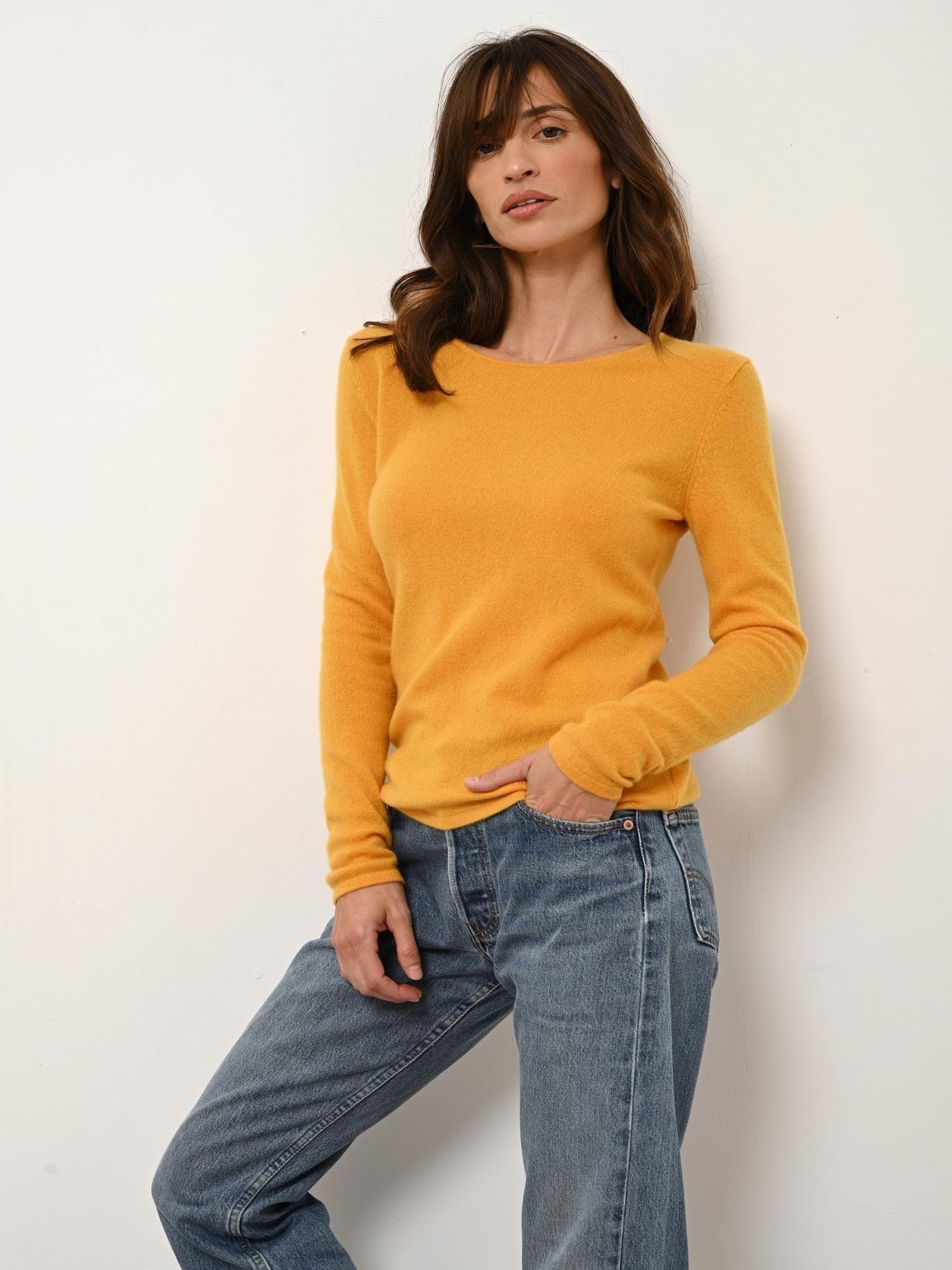 VIVIAN pull col rond curcuma