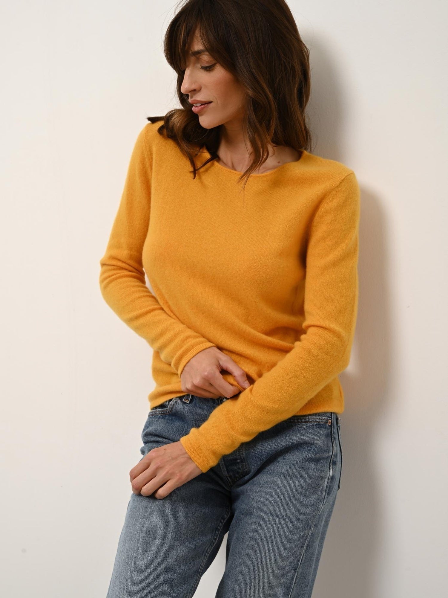 VIVIAN pull col rond curcuma