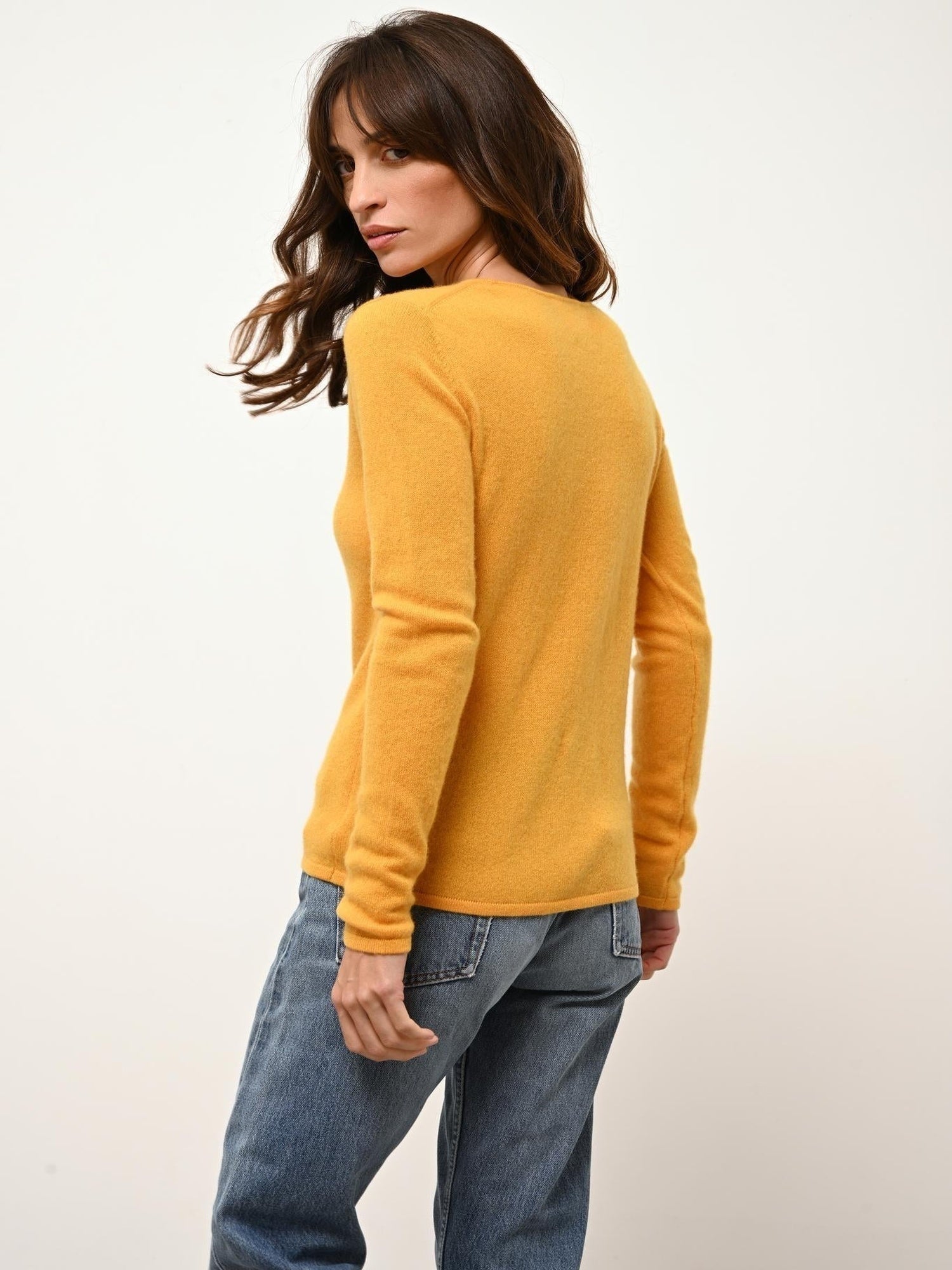 VIVIAN pull col rond curcuma