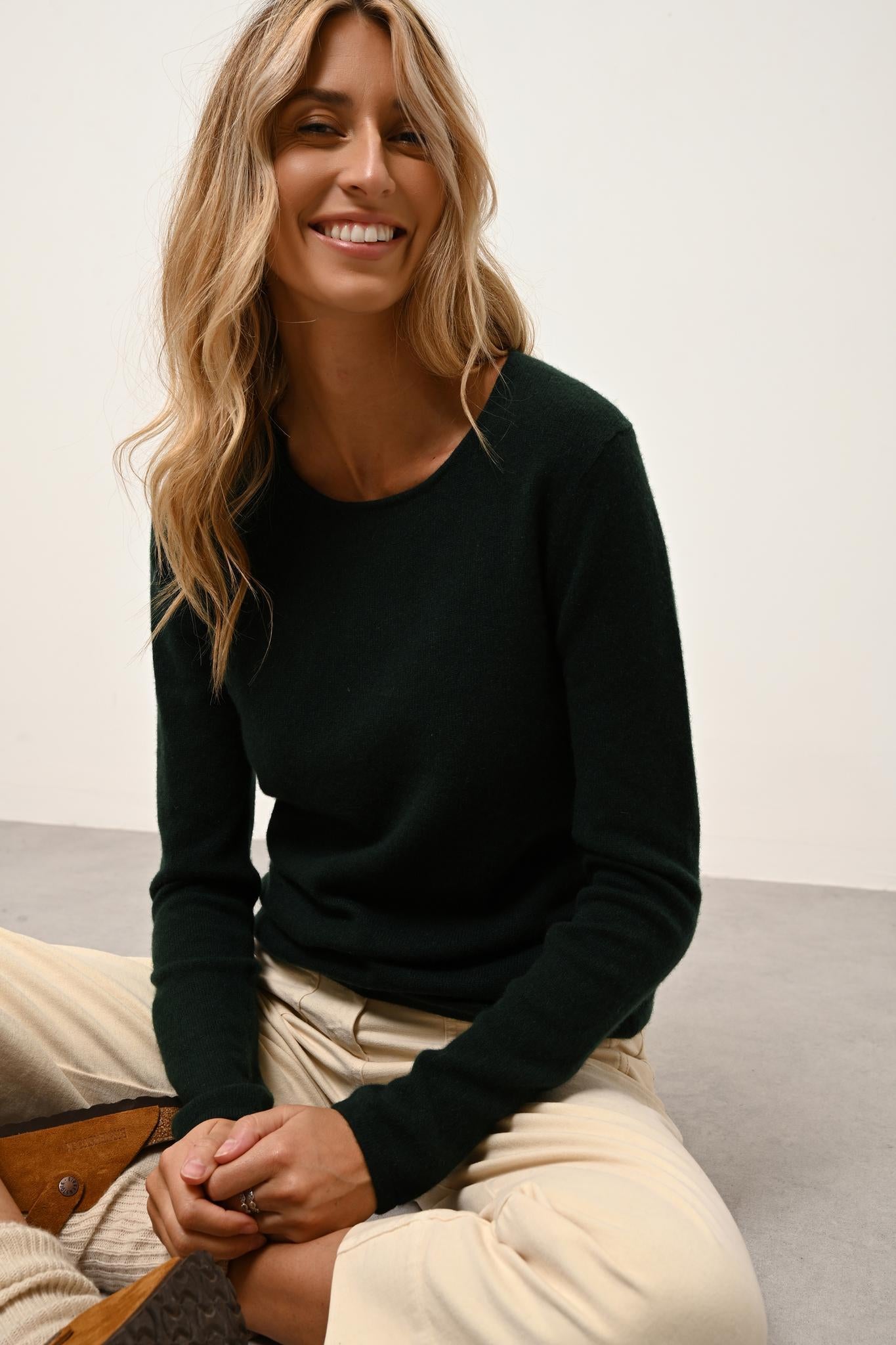 VIVIAN round-neck sweater cypress