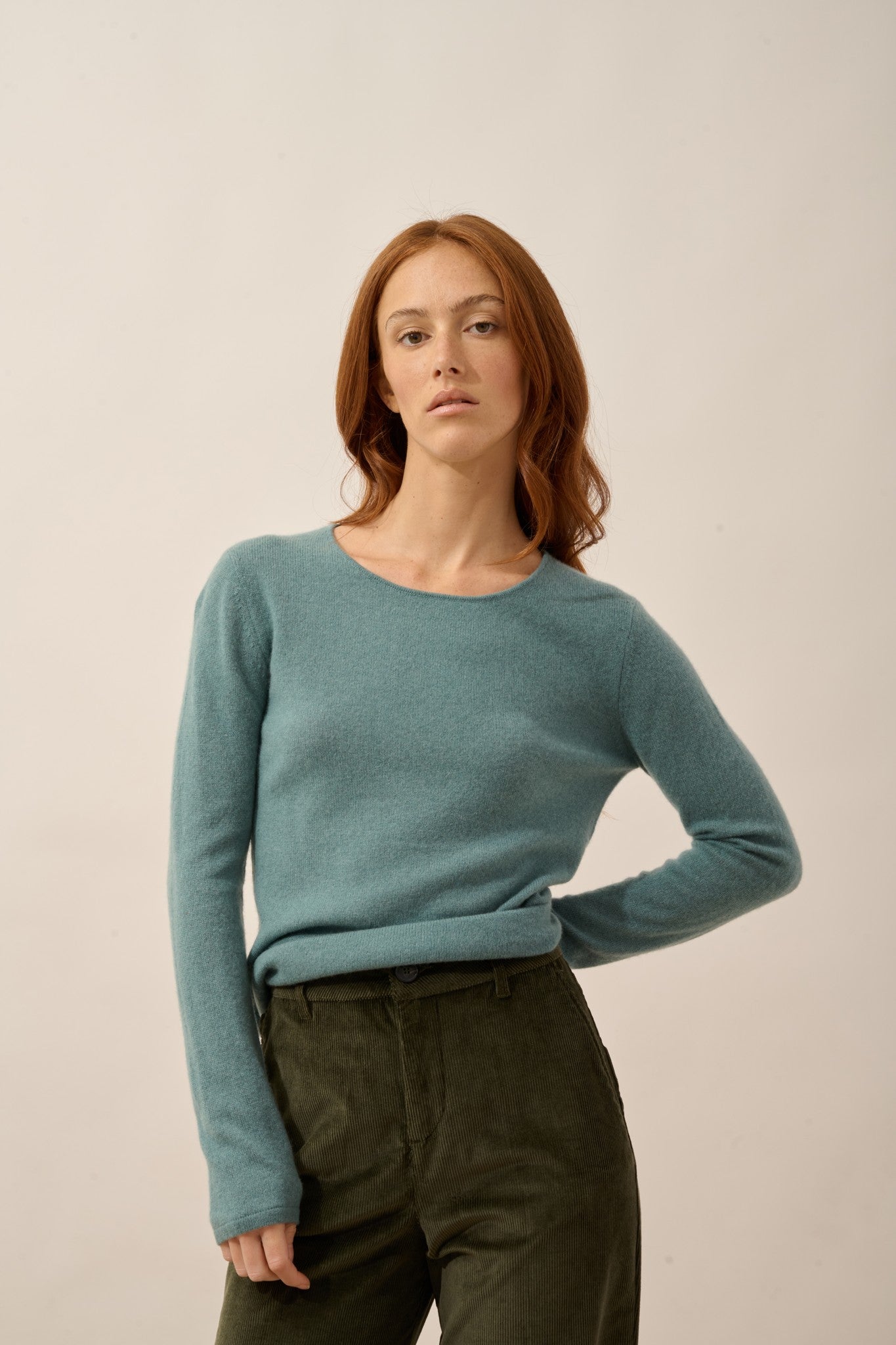 vivian pull col rond eucalyptus