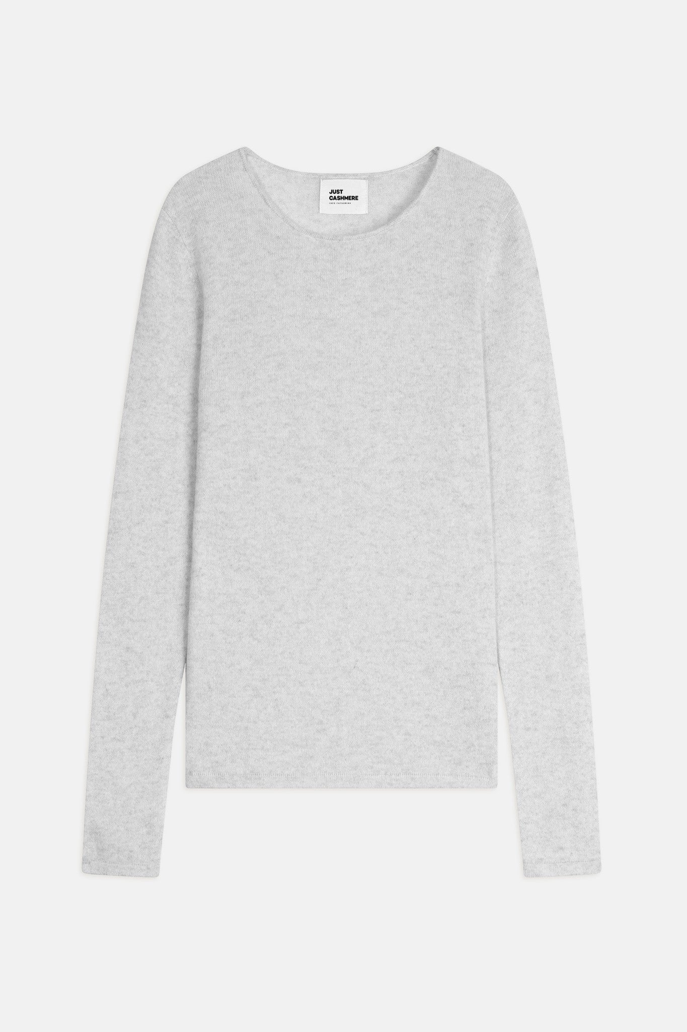 vivian pull col rond gris perle chiné