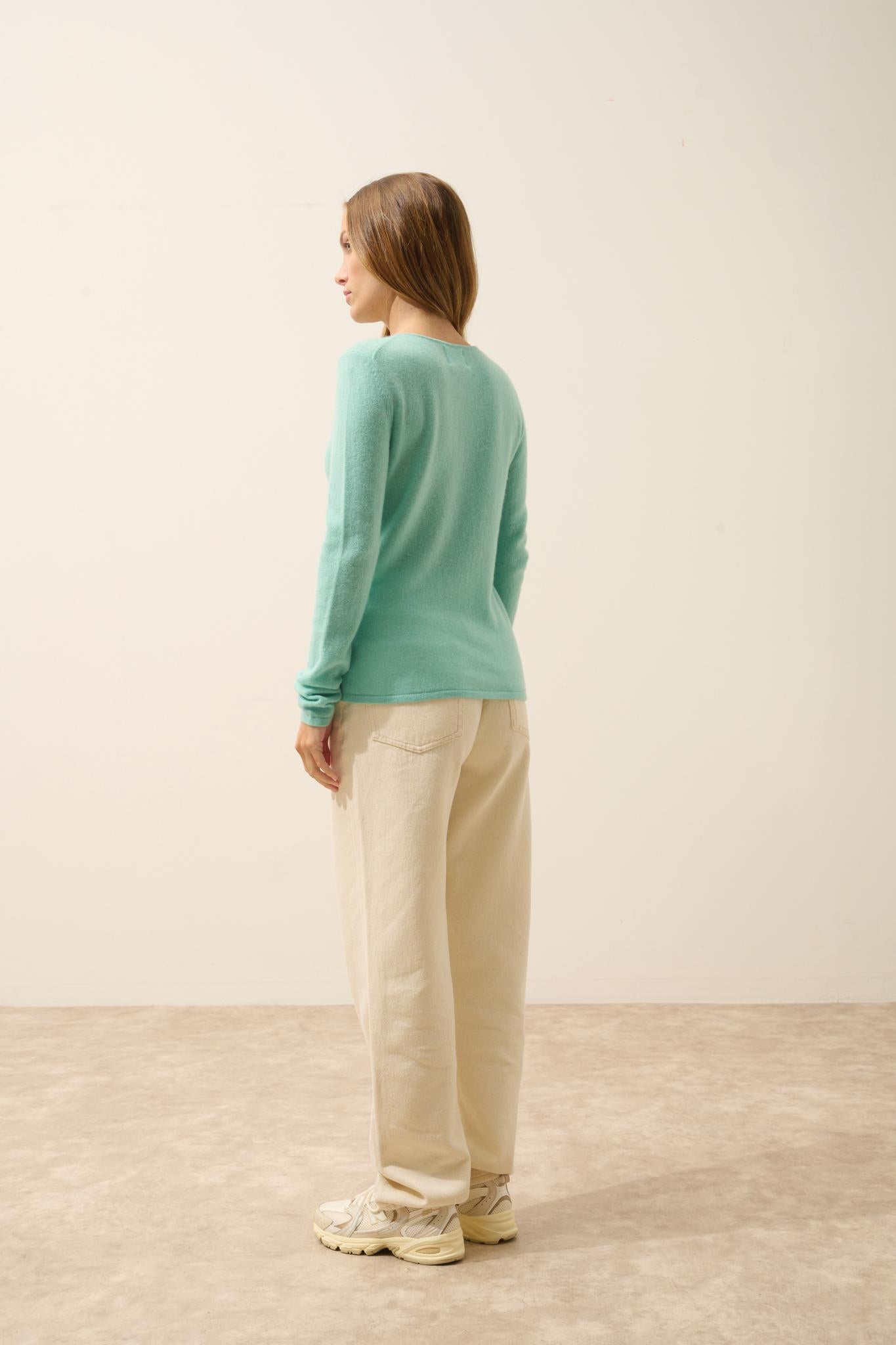 VIVIAN round-neck sweater jade