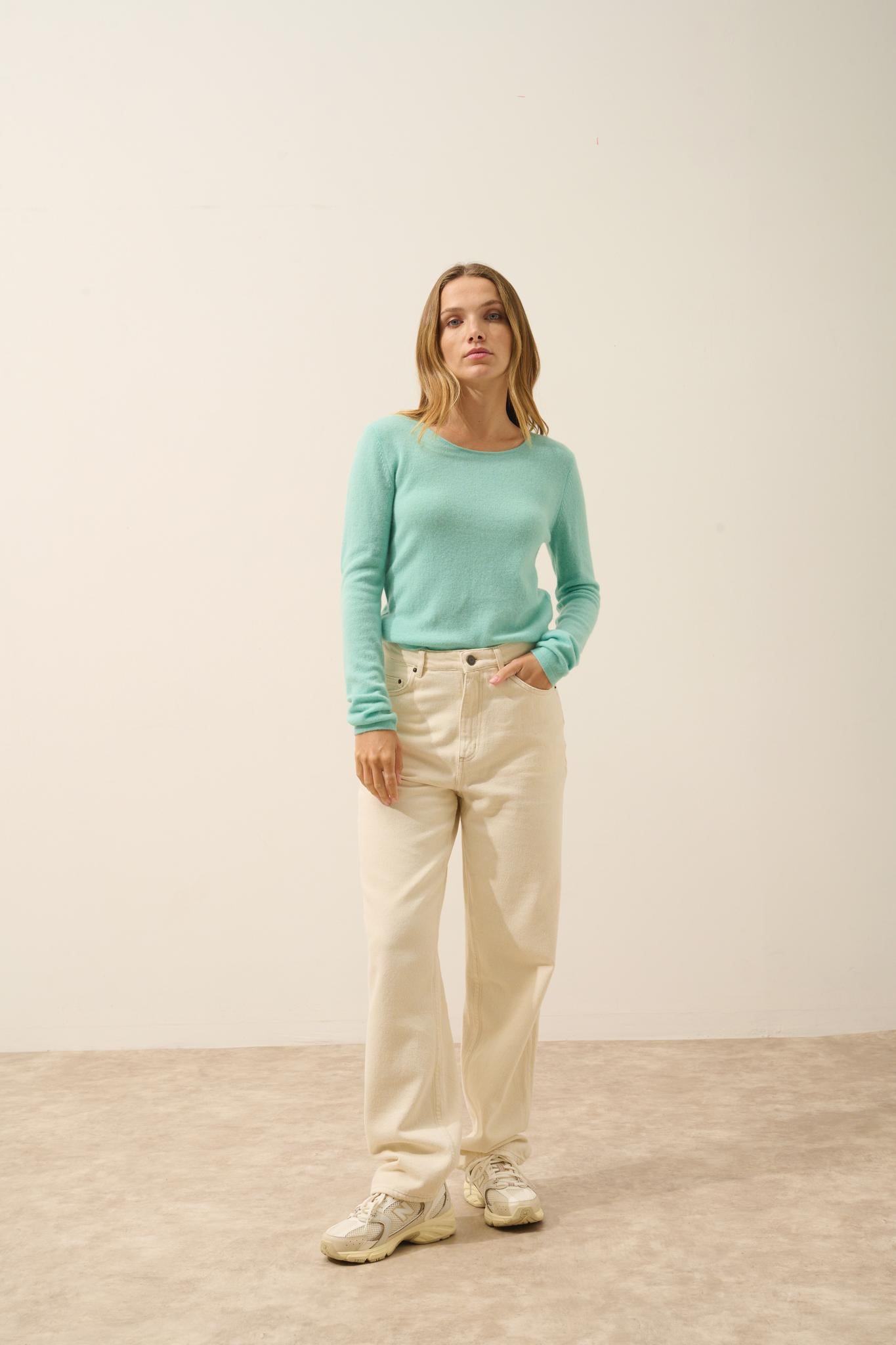 VIVIAN round-neck sweater jade