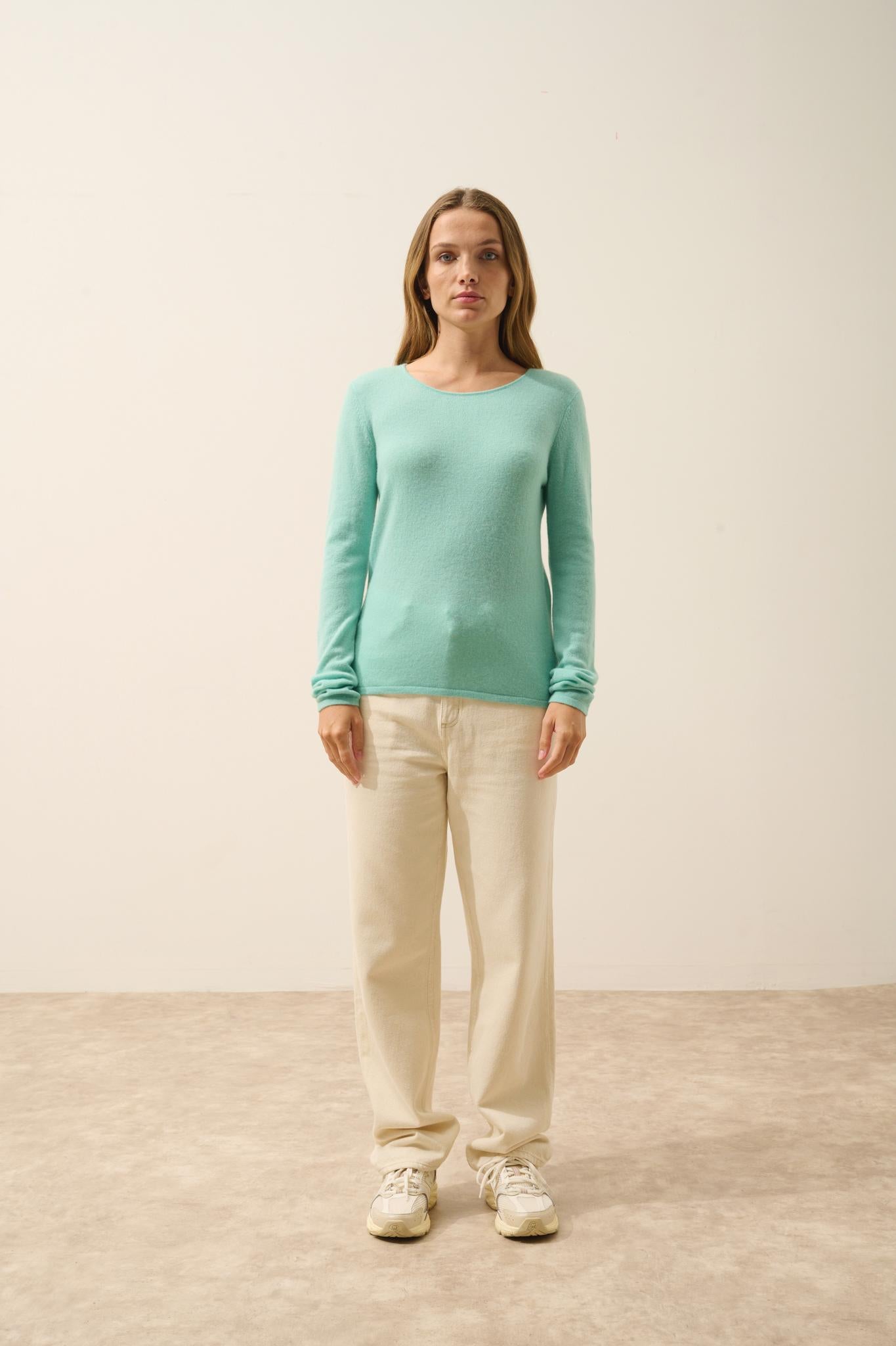 VIVIAN round-neck sweater jade