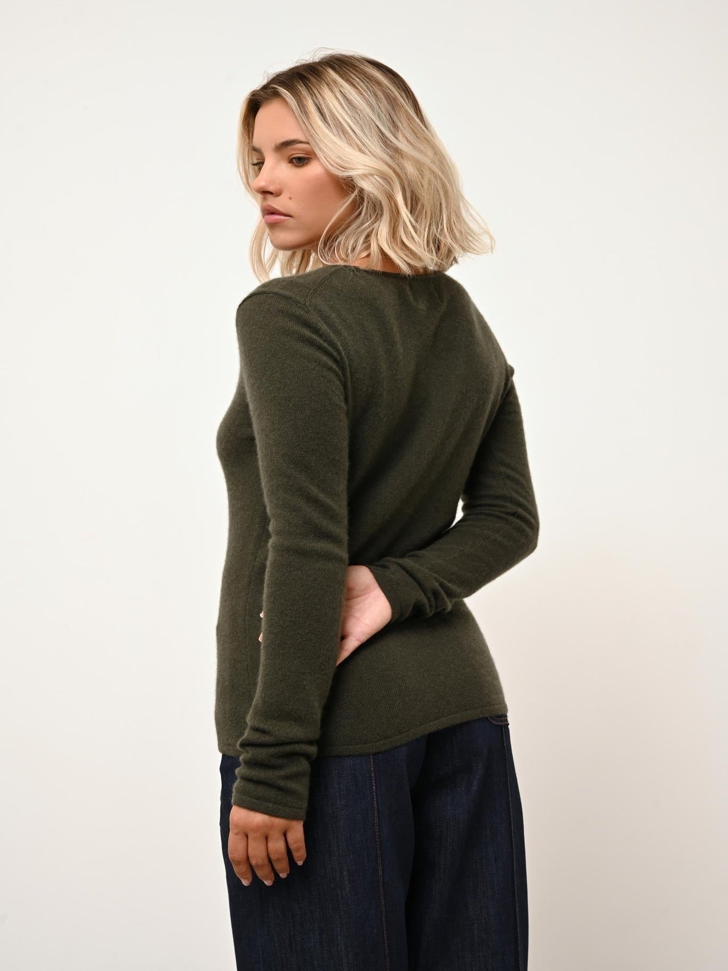 VIVIAN pull col rond kaki