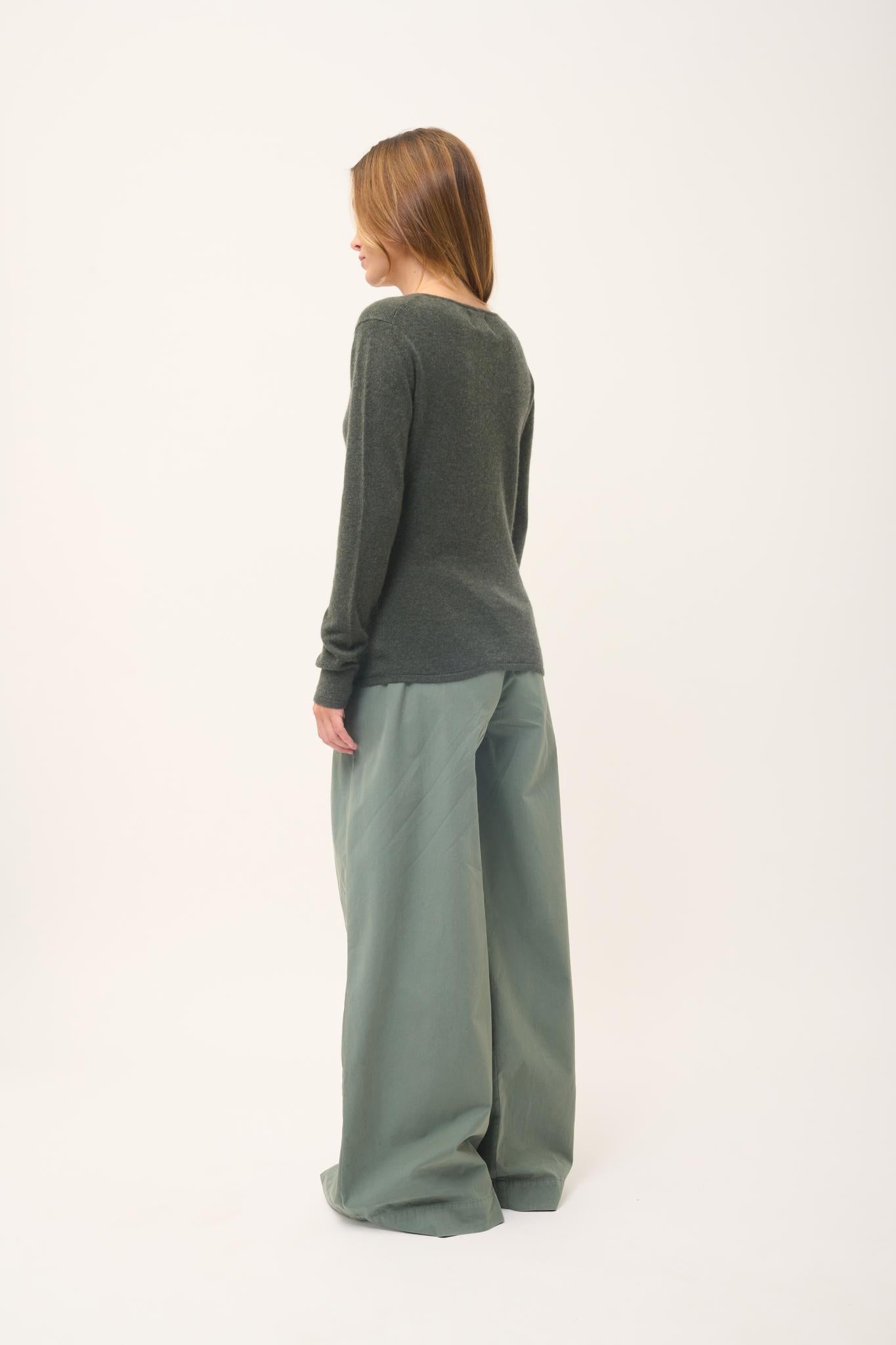 VIVIAN round-neck sweater khaki mottled